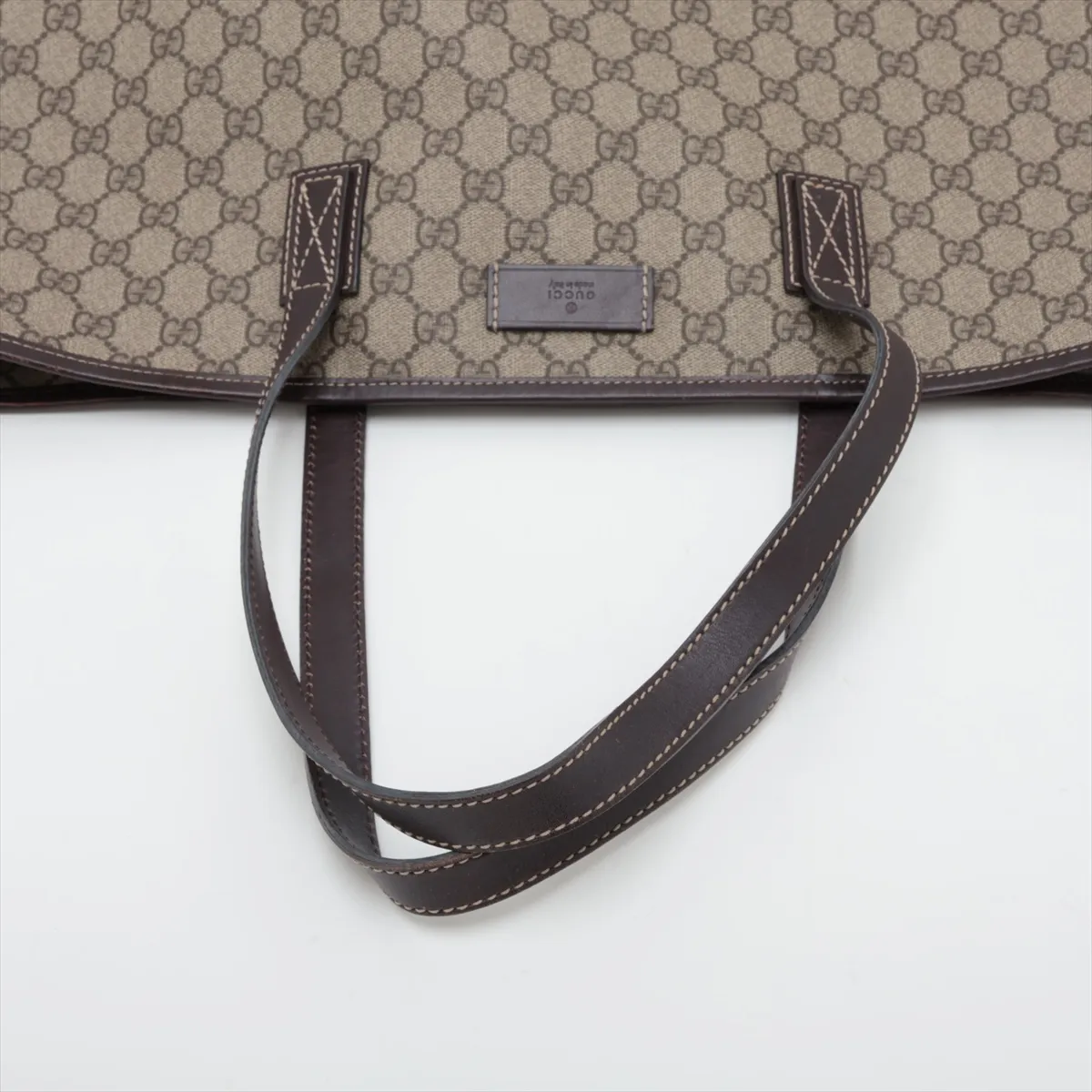 GG Supreme 211137 PVC x Leather Tote Bag, Brown — view 5