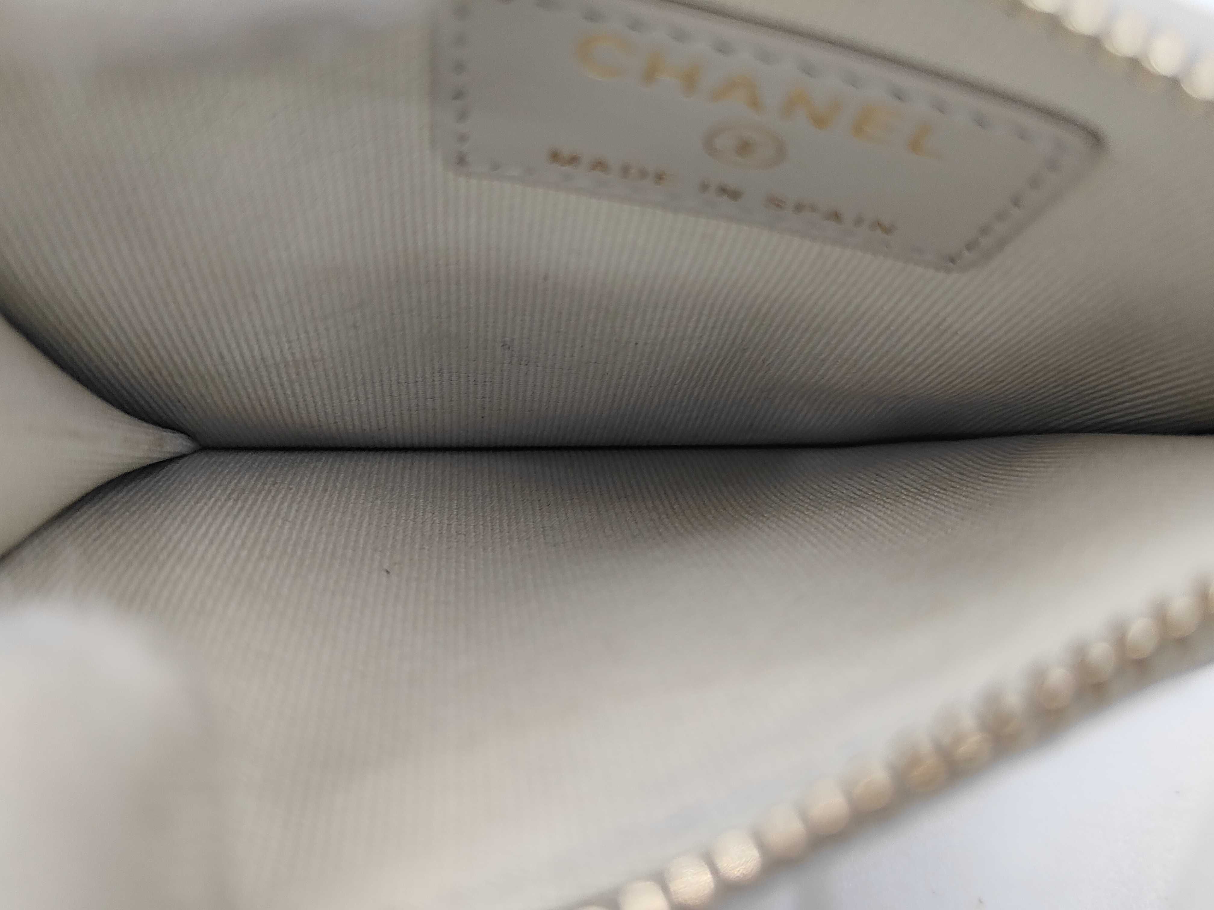 Grey Caviar Leather Coco Mark Card Case — view 4