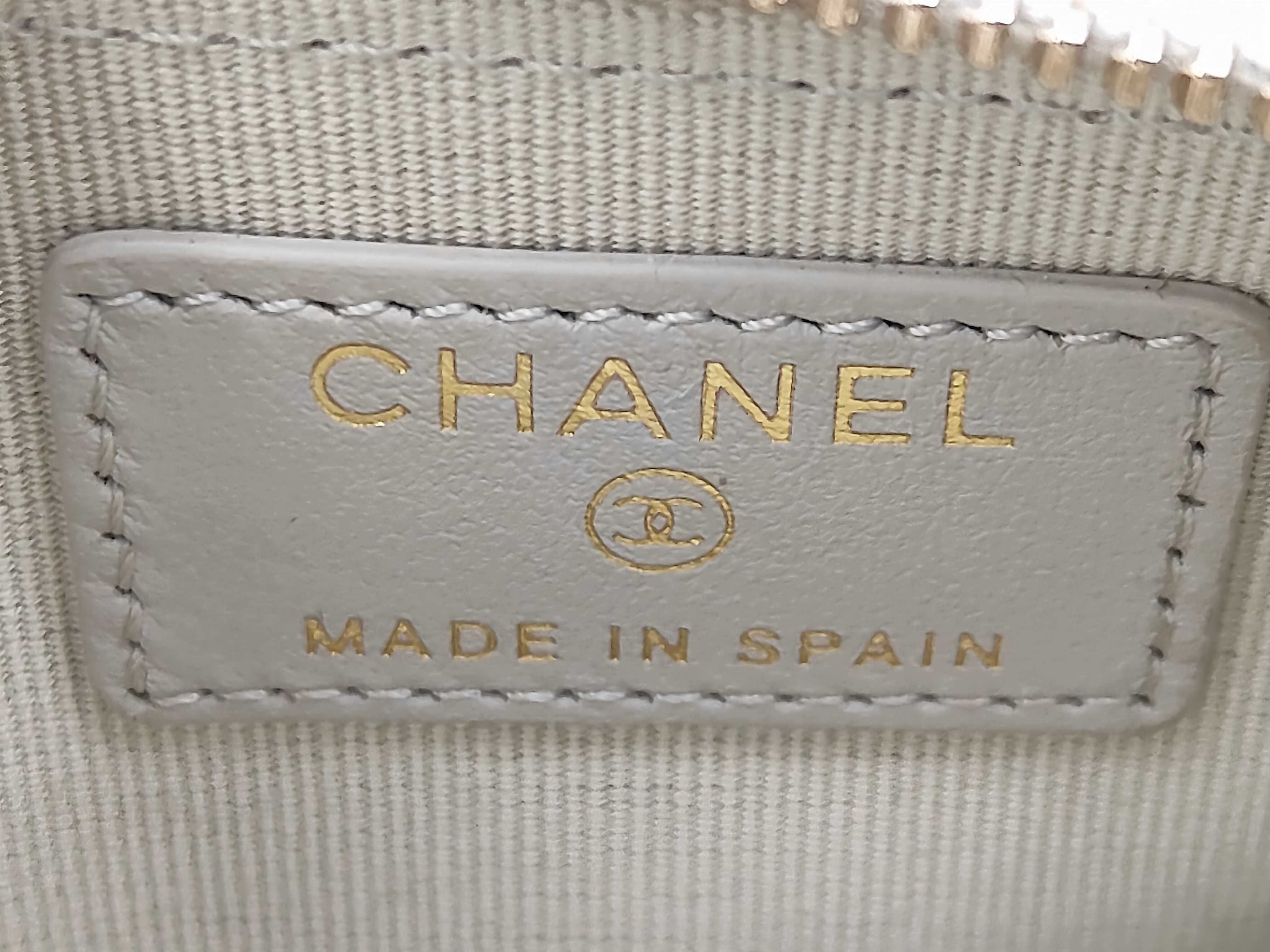 Grey Caviar Leather Coco Mark Card Case — view 6