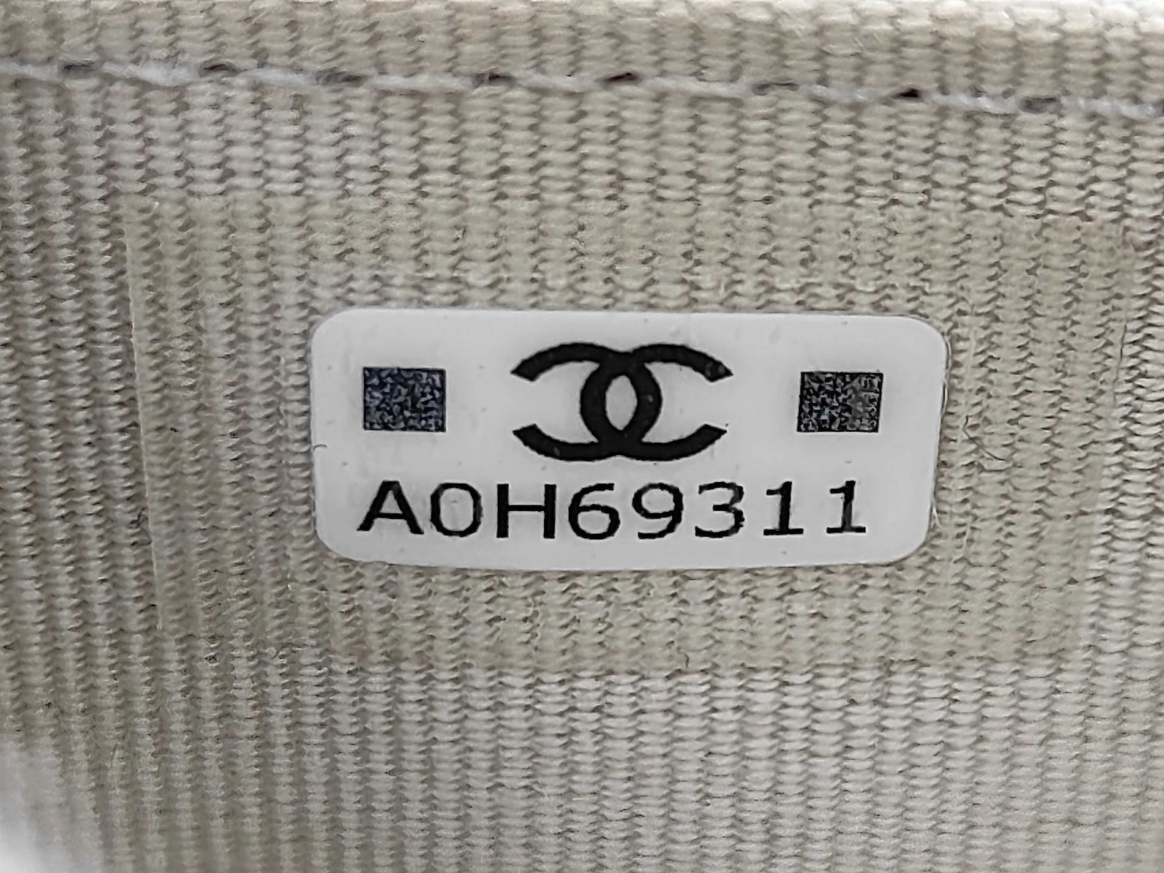 Grey Caviar Leather Coco Mark Card Case — view 7
