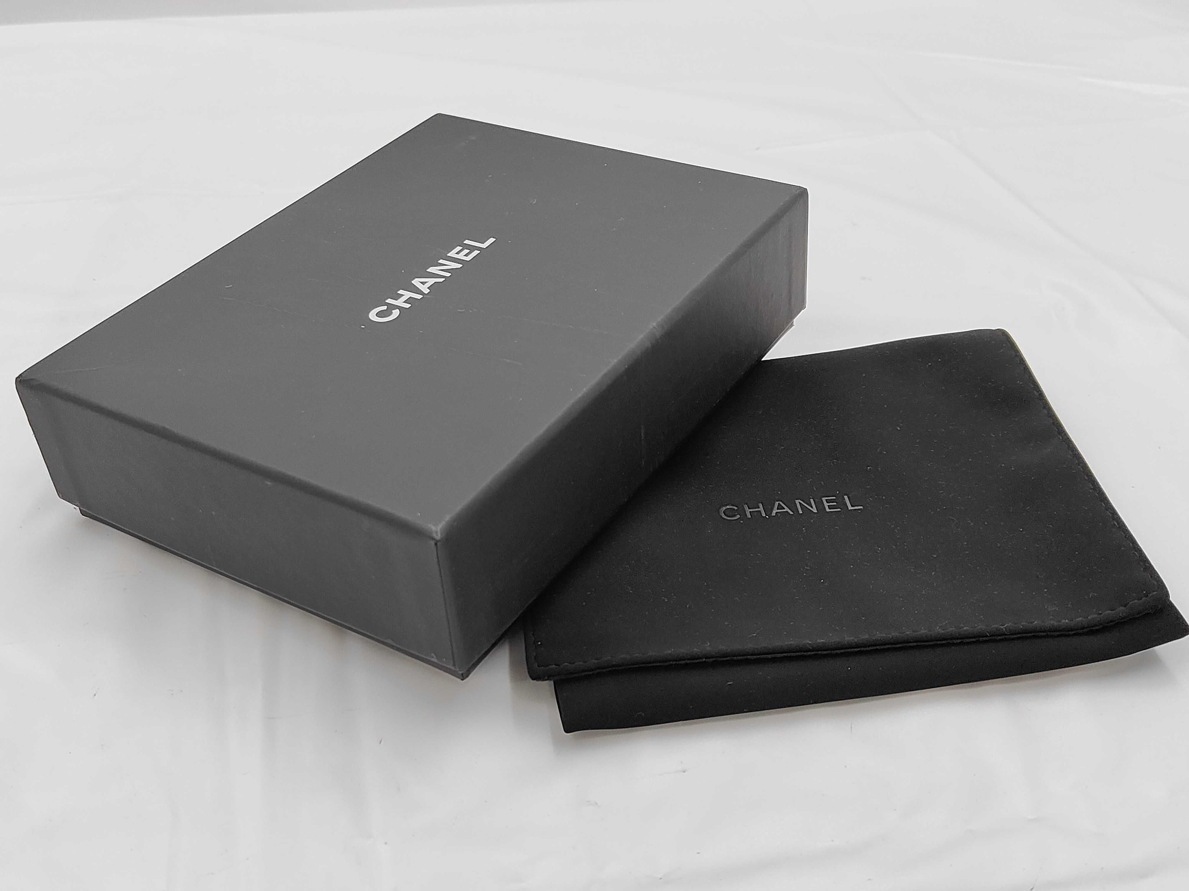 Grey Caviar Leather Coco Mark Card Case — view 8
