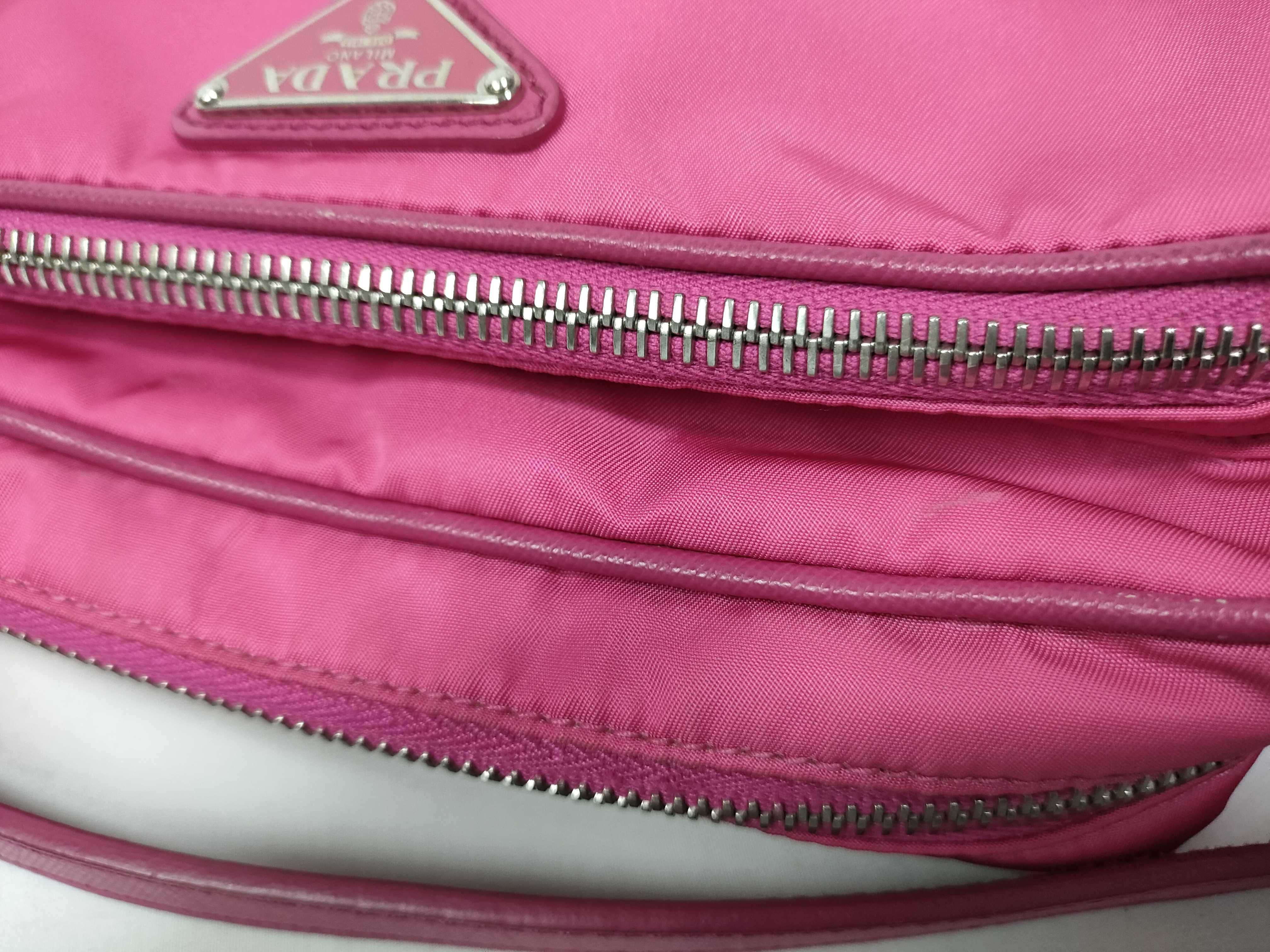 Tessuto x Saffiano Shoulder Bag, Pink BT1010 — view 11