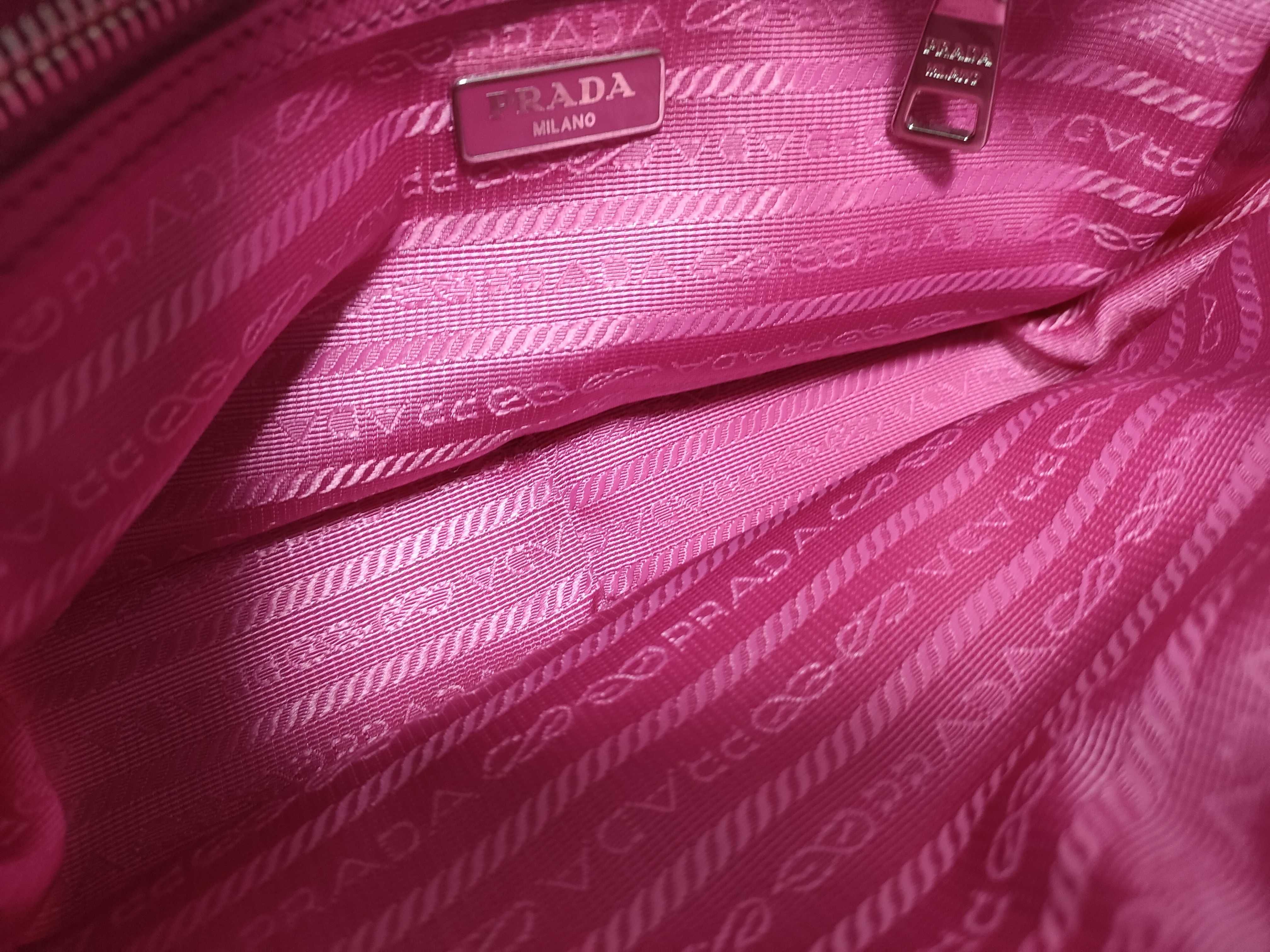 Tessuto x Saffiano Shoulder Bag, Pink BT1010 — view 14