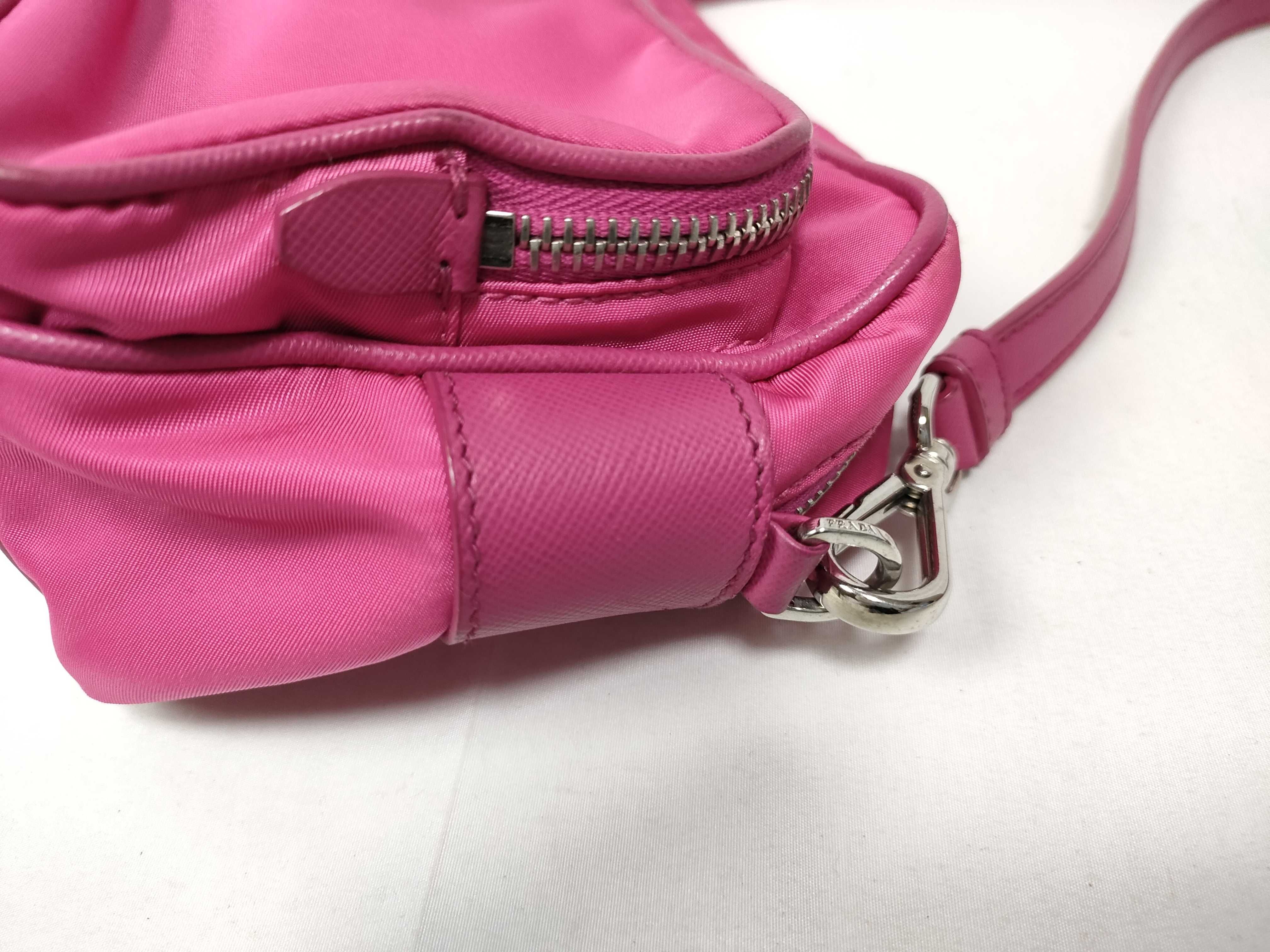 Tessuto x Saffiano Shoulder Bag, Pink BT1010 — view 9
