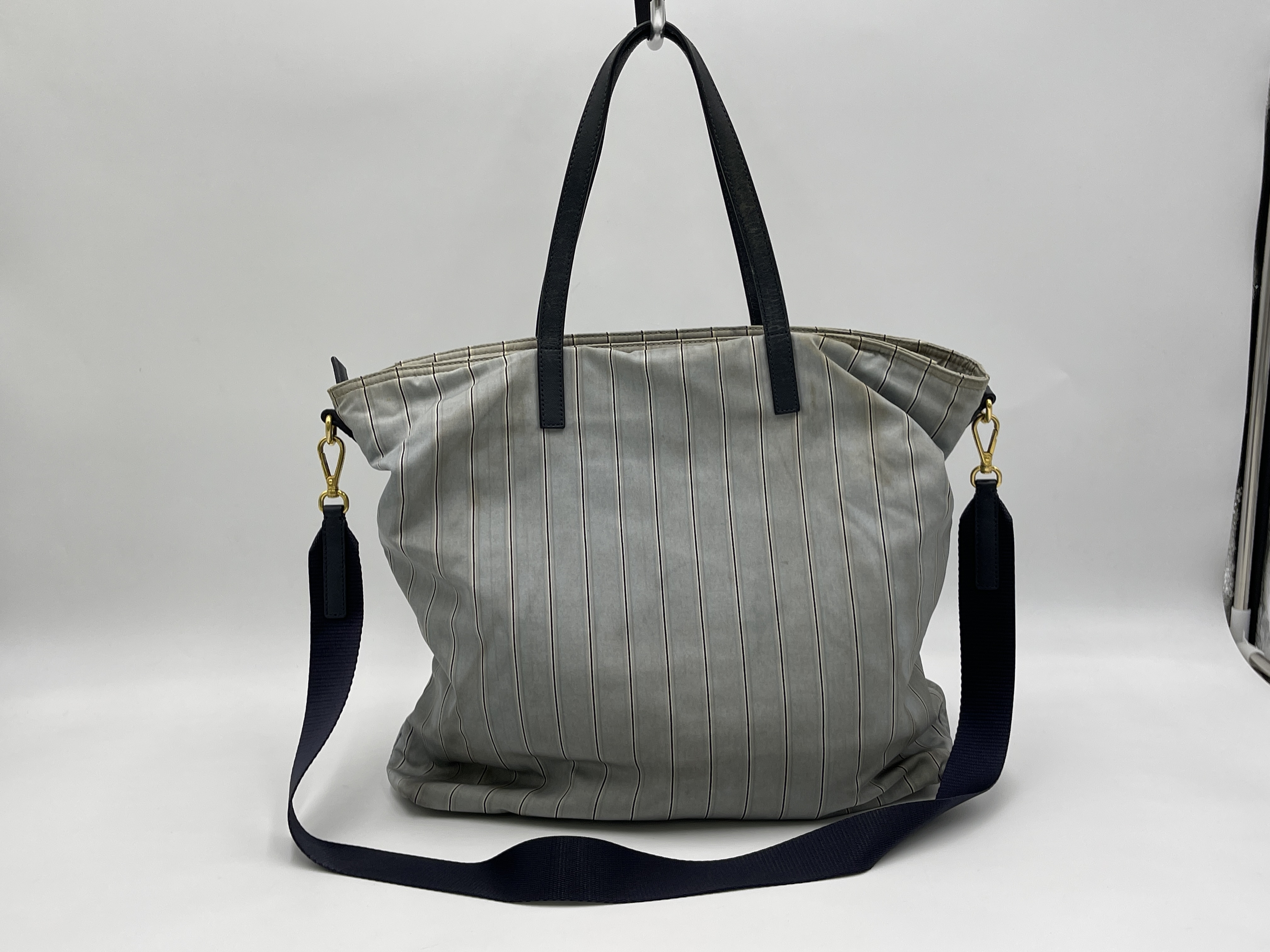 Nylon Striped Handbag 2WAY Shoulder Bag — view 2