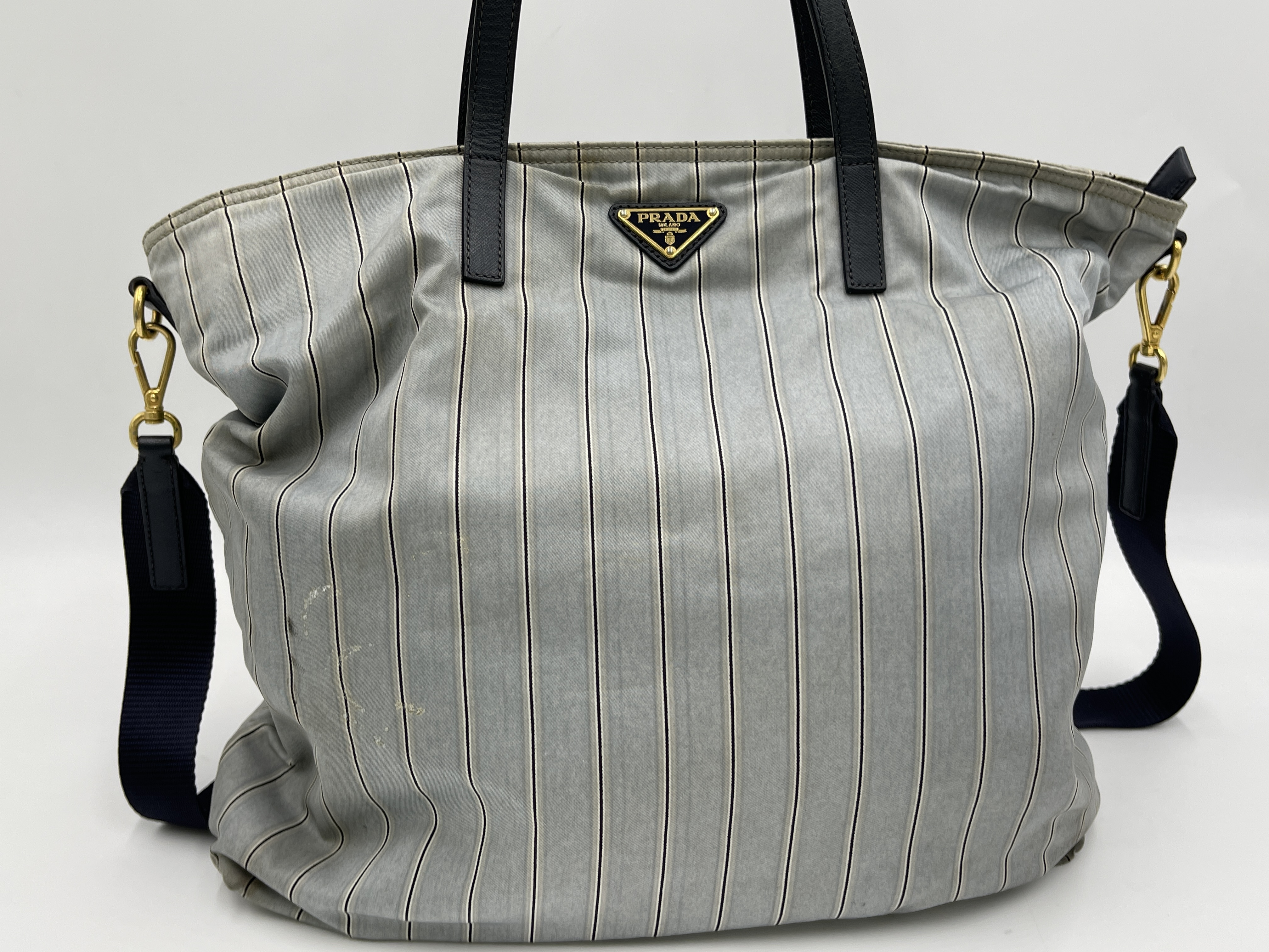Nylon Striped Handbag 2WAY Shoulder Bag — view 3