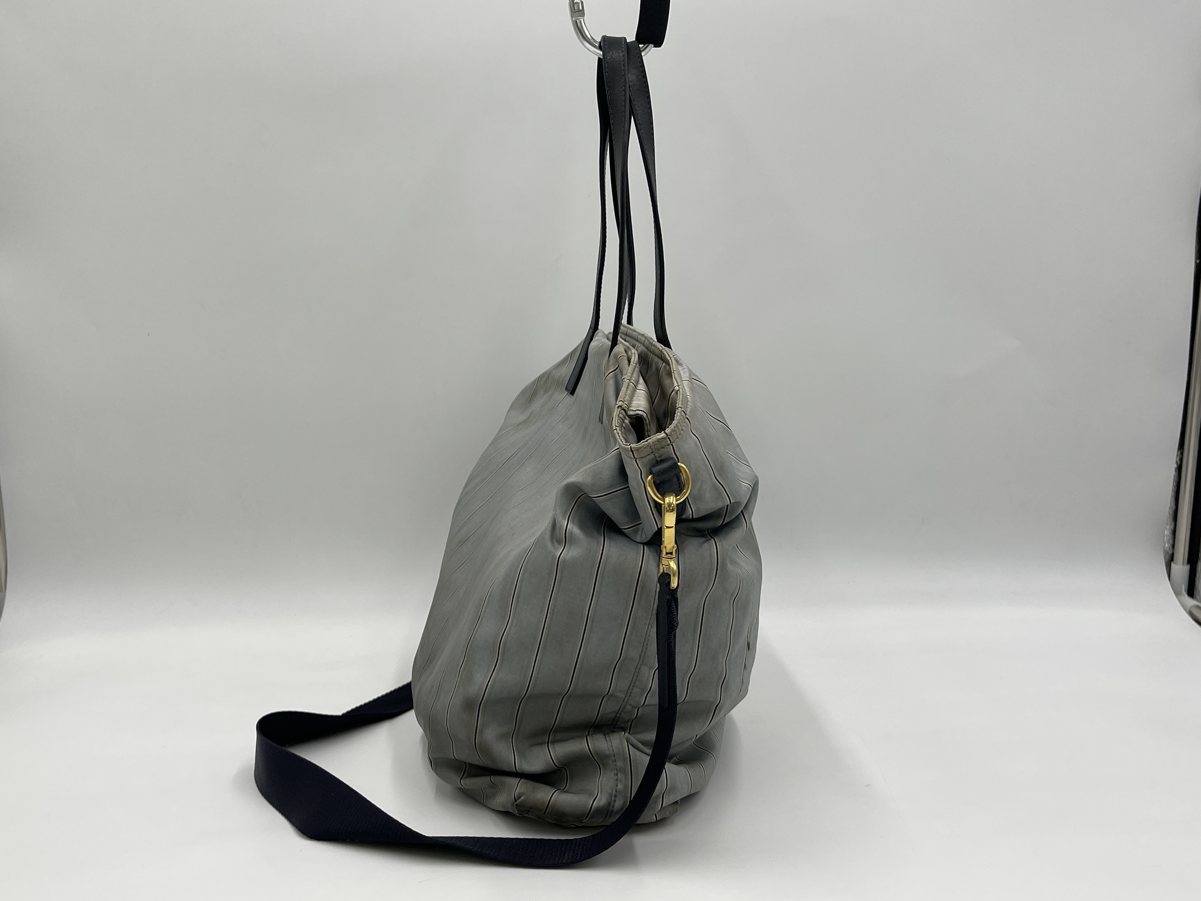Nylon Striped Handbag 2WAY Shoulder Bag — view 4