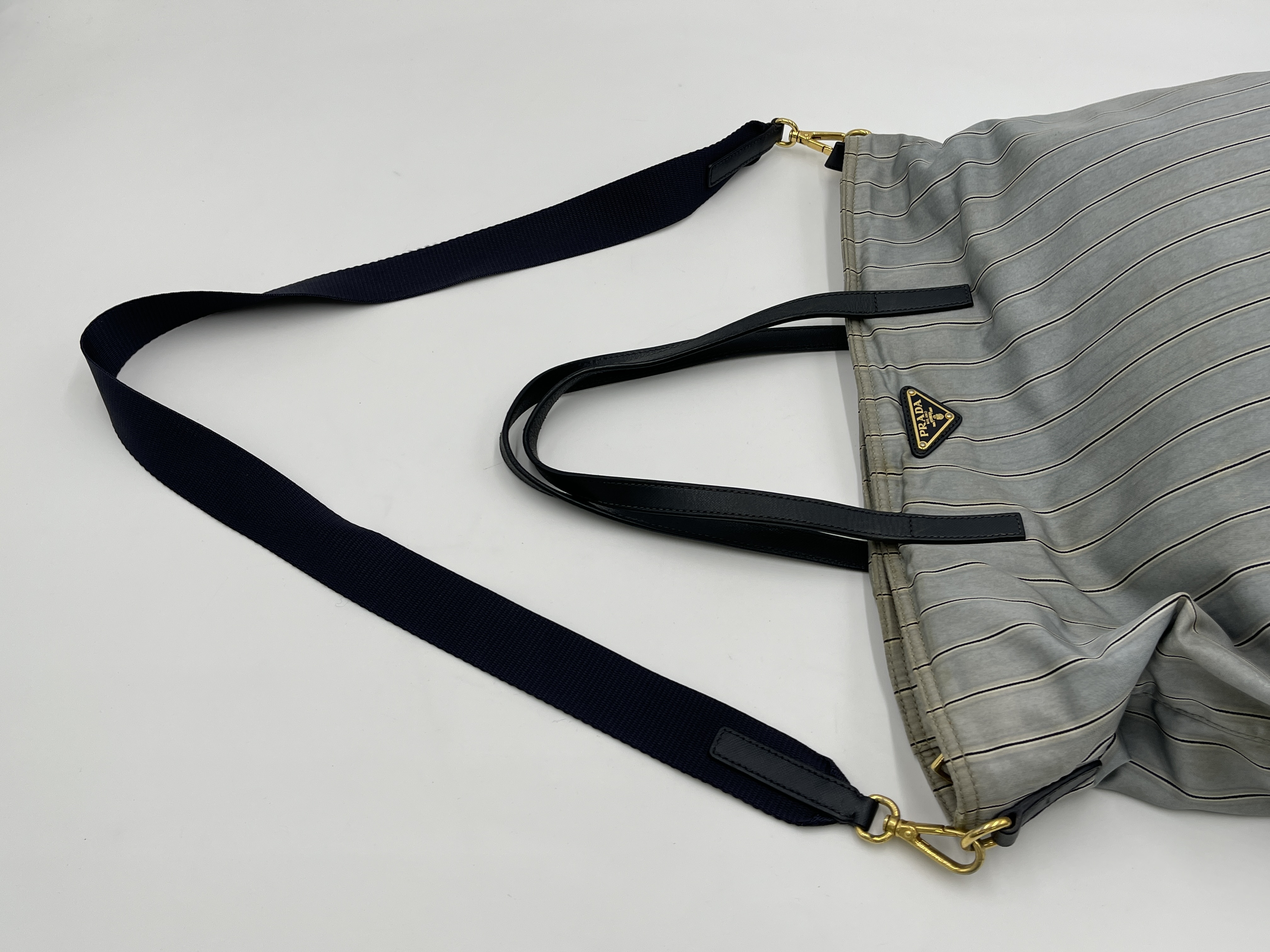 Nylon Striped Handbag 2WAY Shoulder Bag — view 6