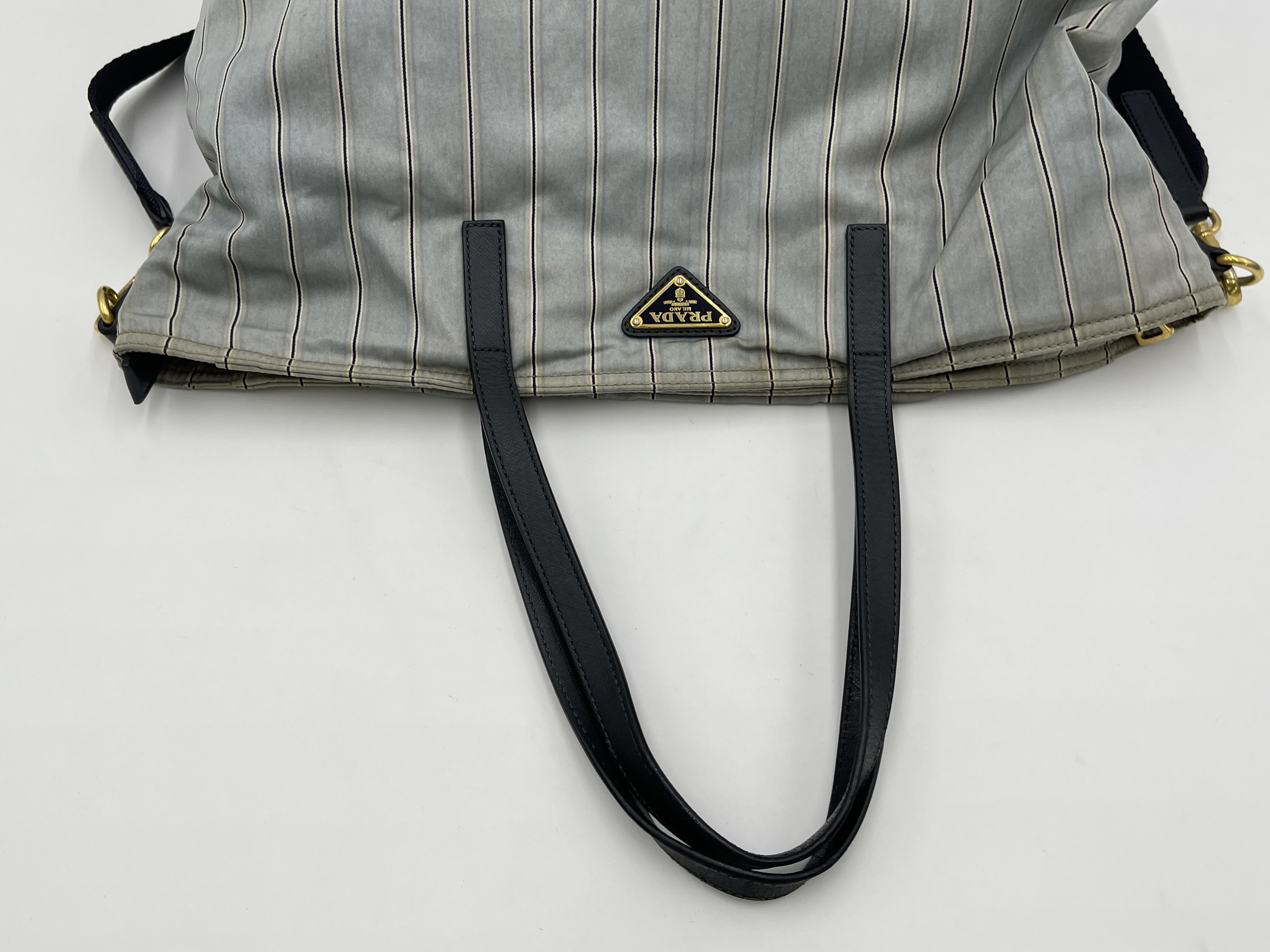 Nylon Striped Handbag 2WAY Shoulder Bag — view 7