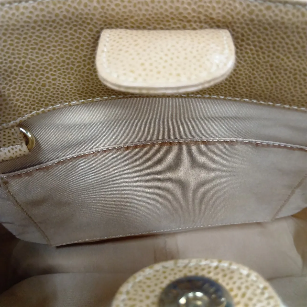PST Caviar Skin Chain Tote Bag, Brown with Gold Hardware, 8113986 (Serial Number 8) — view 15