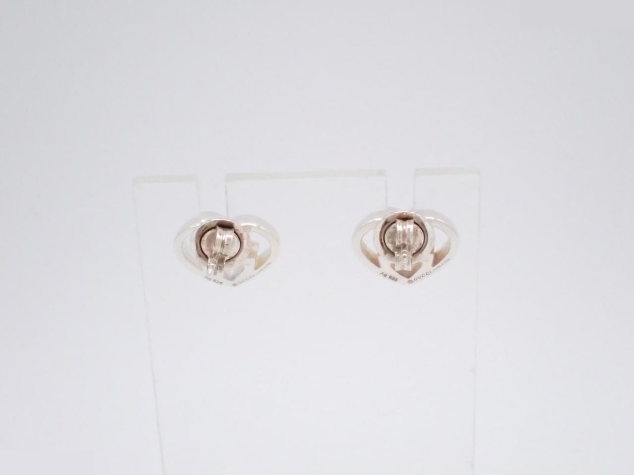 Interlon King G Heart Earrings, 925 sterling silver, 5.0g, with box. — view 2
