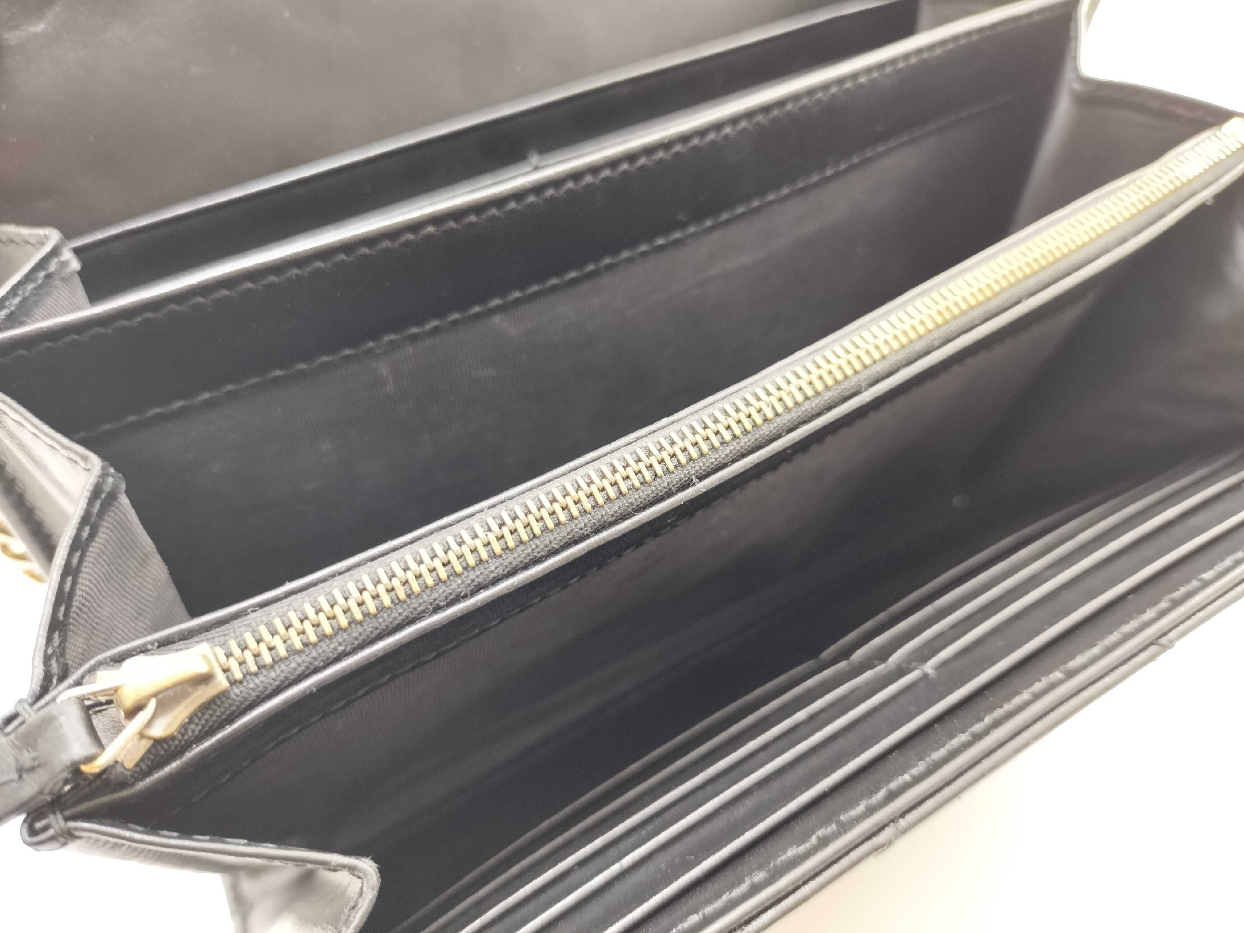GG Marmont Leather Chain Shoulder Bag, Black, Serial Number Clutch Bag — view 11