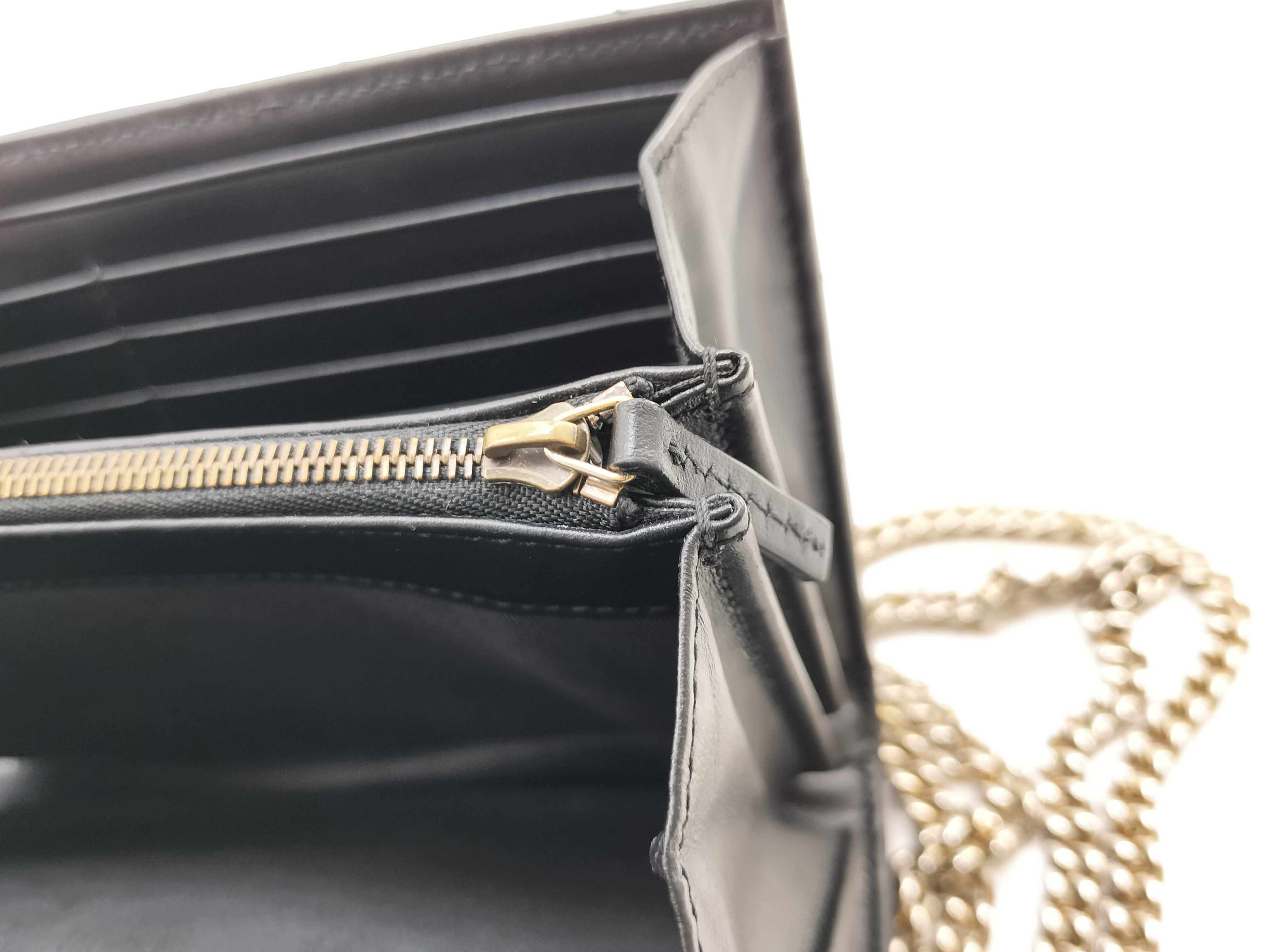 GG Marmont Leather Chain Shoulder Bag, Black, Serial Number Clutch Bag — view 13