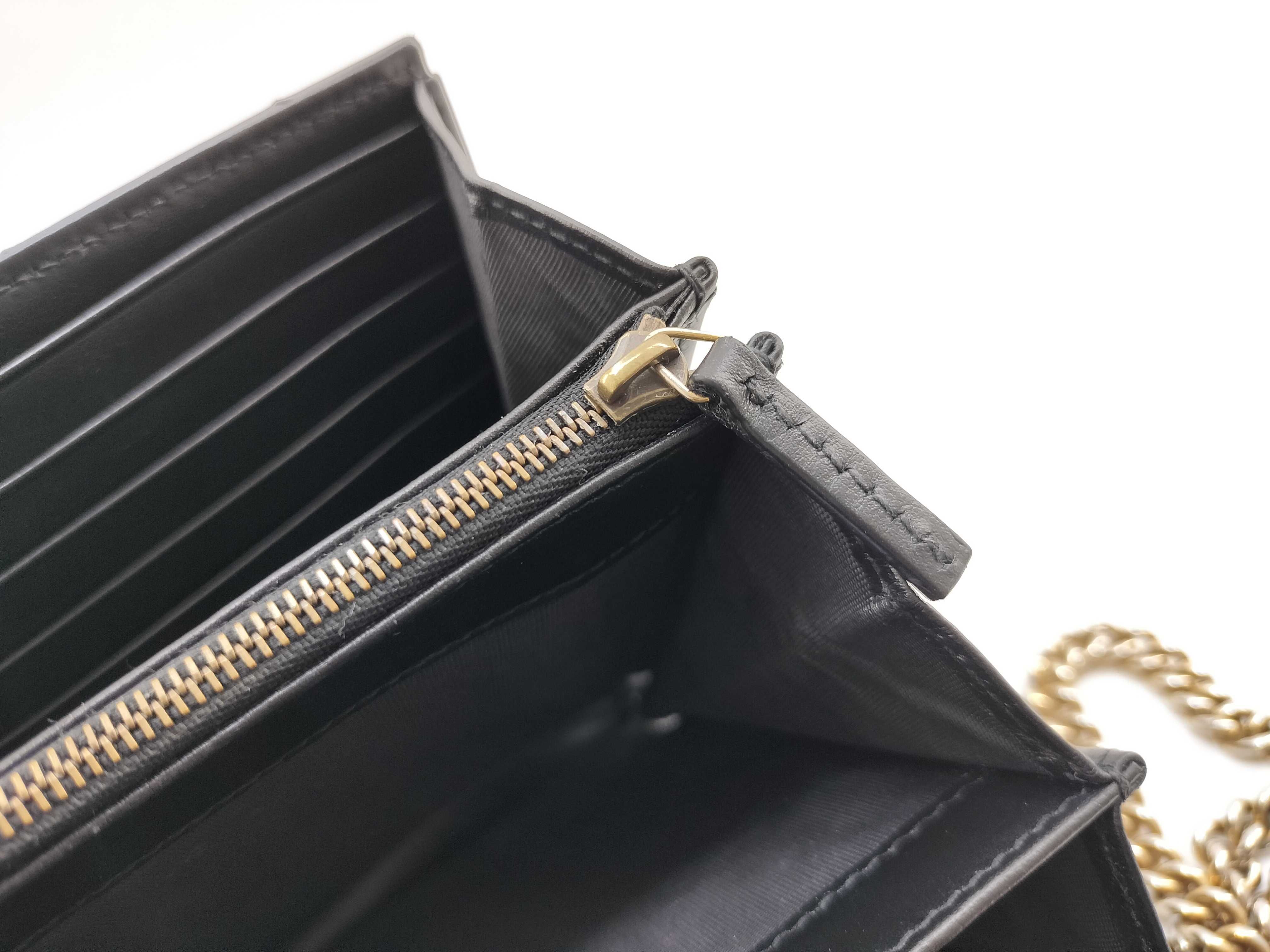 GG Marmont Leather Chain Shoulder Bag, Black, Serial Number Clutch Bag — view 10