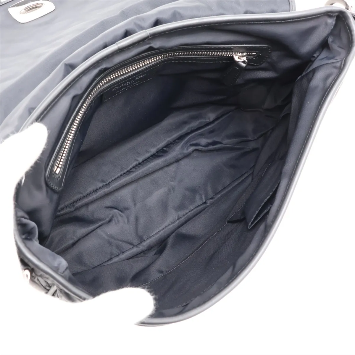 Cannage Nylon x Leather Chain Shoulder Bag, Black, Unsigned Guarantee Card — view 6