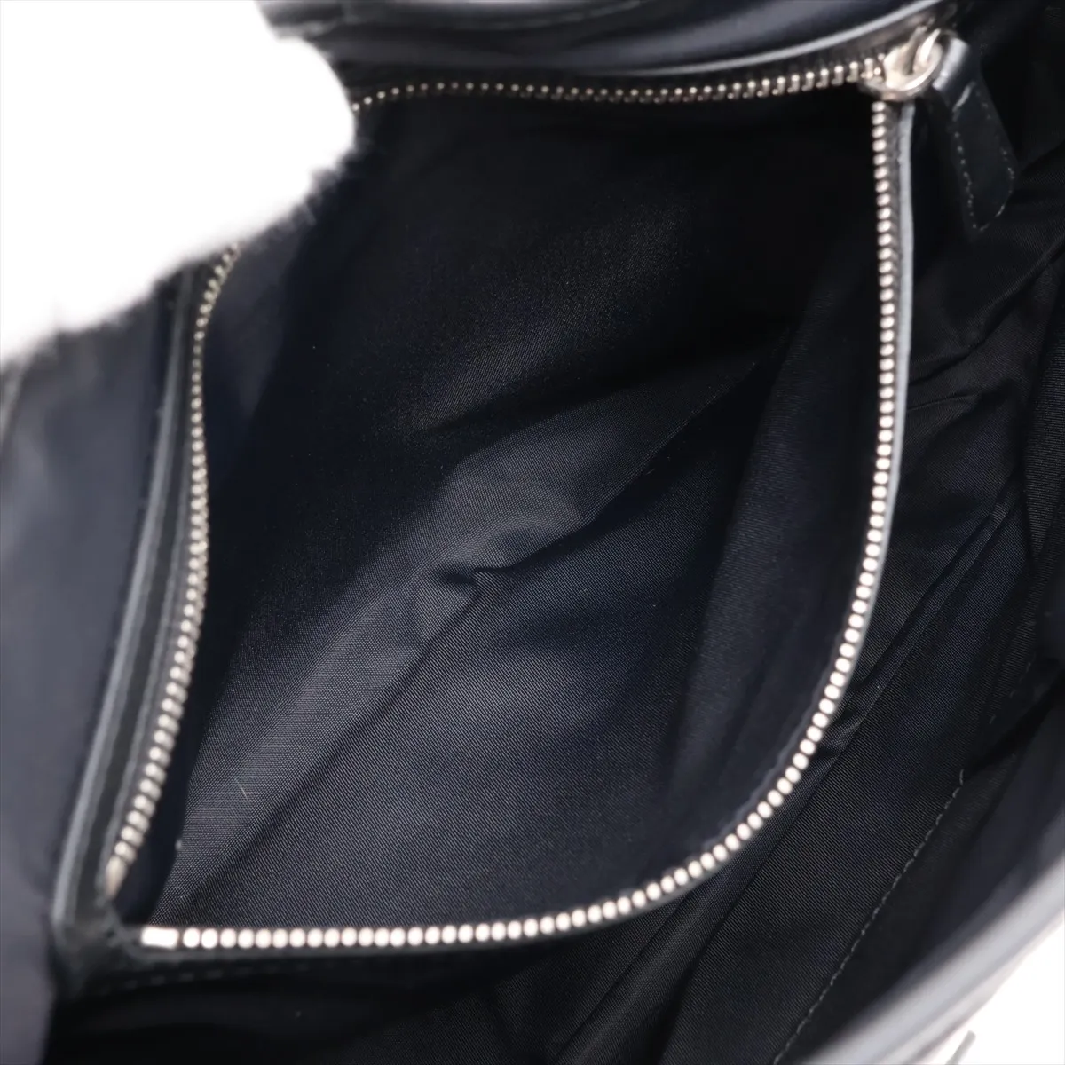 Cannage Nylon x Leather Chain Shoulder Bag, Black, Unsigned Guarantee Card — view 7