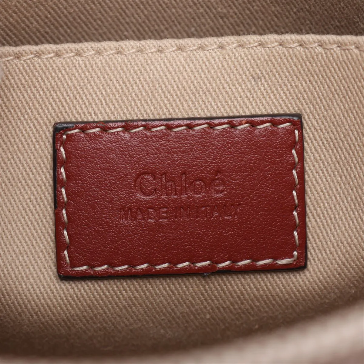 Woody Small Canvas x Leather Handbag, Beige x Brown — view 10