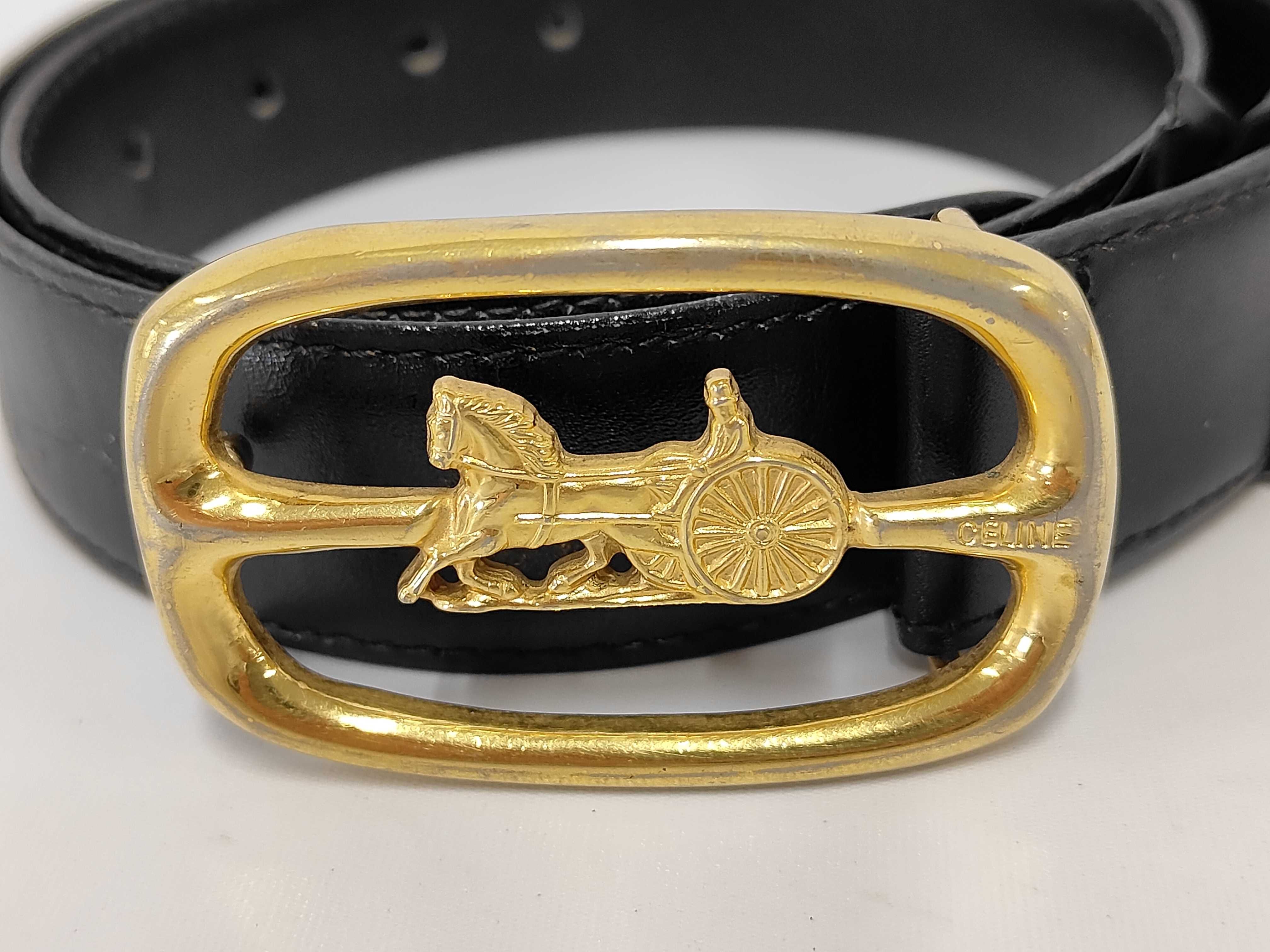leather belt with carriage hardware, size . — view 2