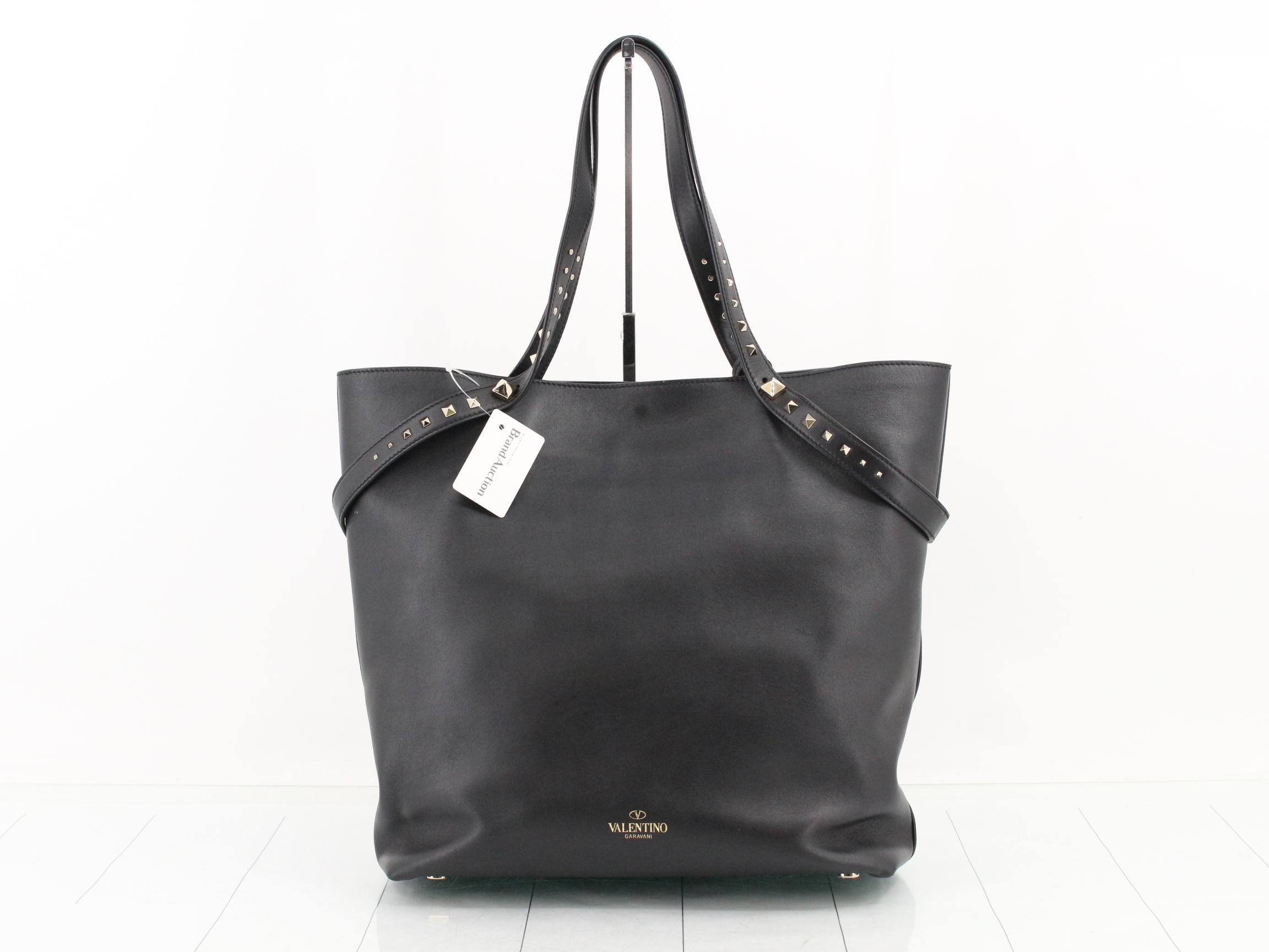 tote bag, leather, black — view 2
