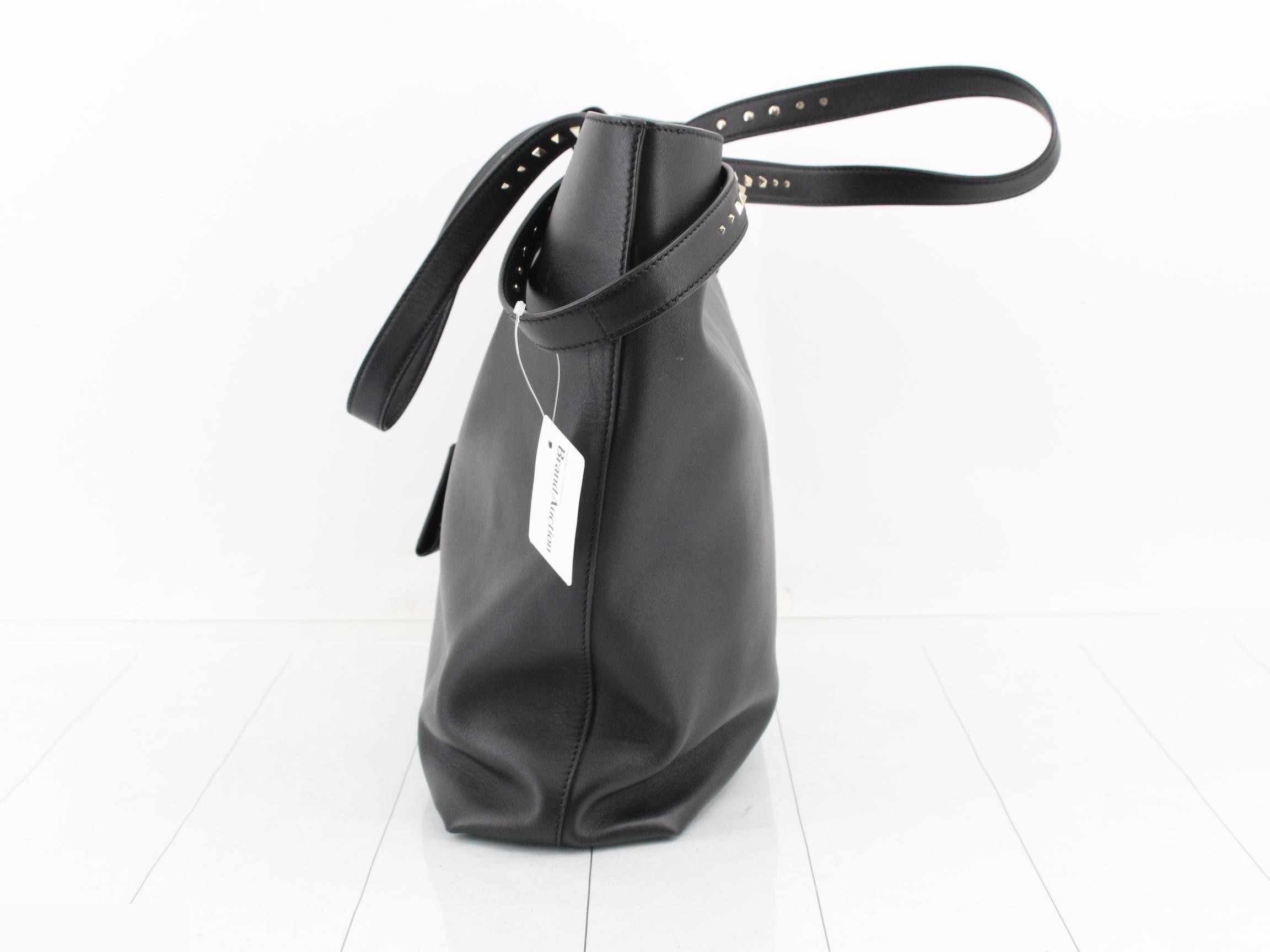 tote bag, leather, black — view 3
