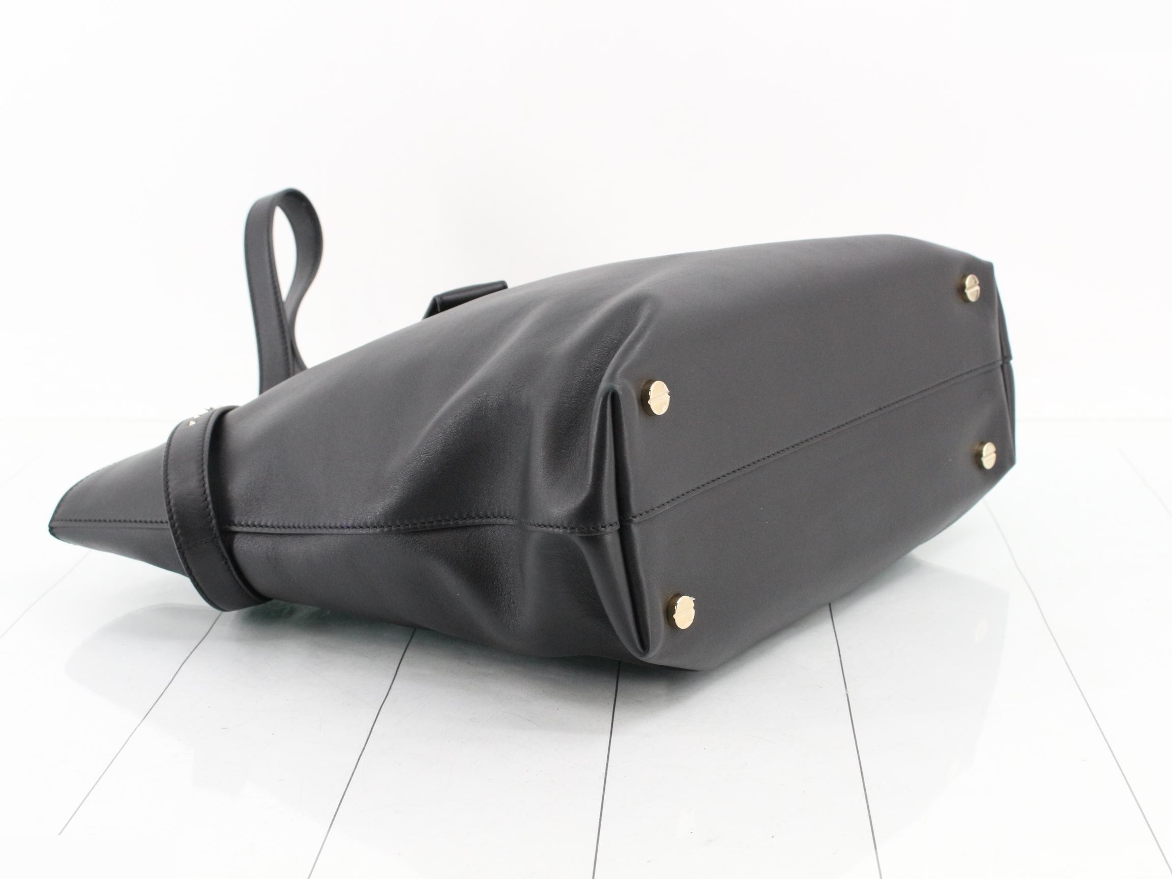 tote bag, leather, black — view 5
