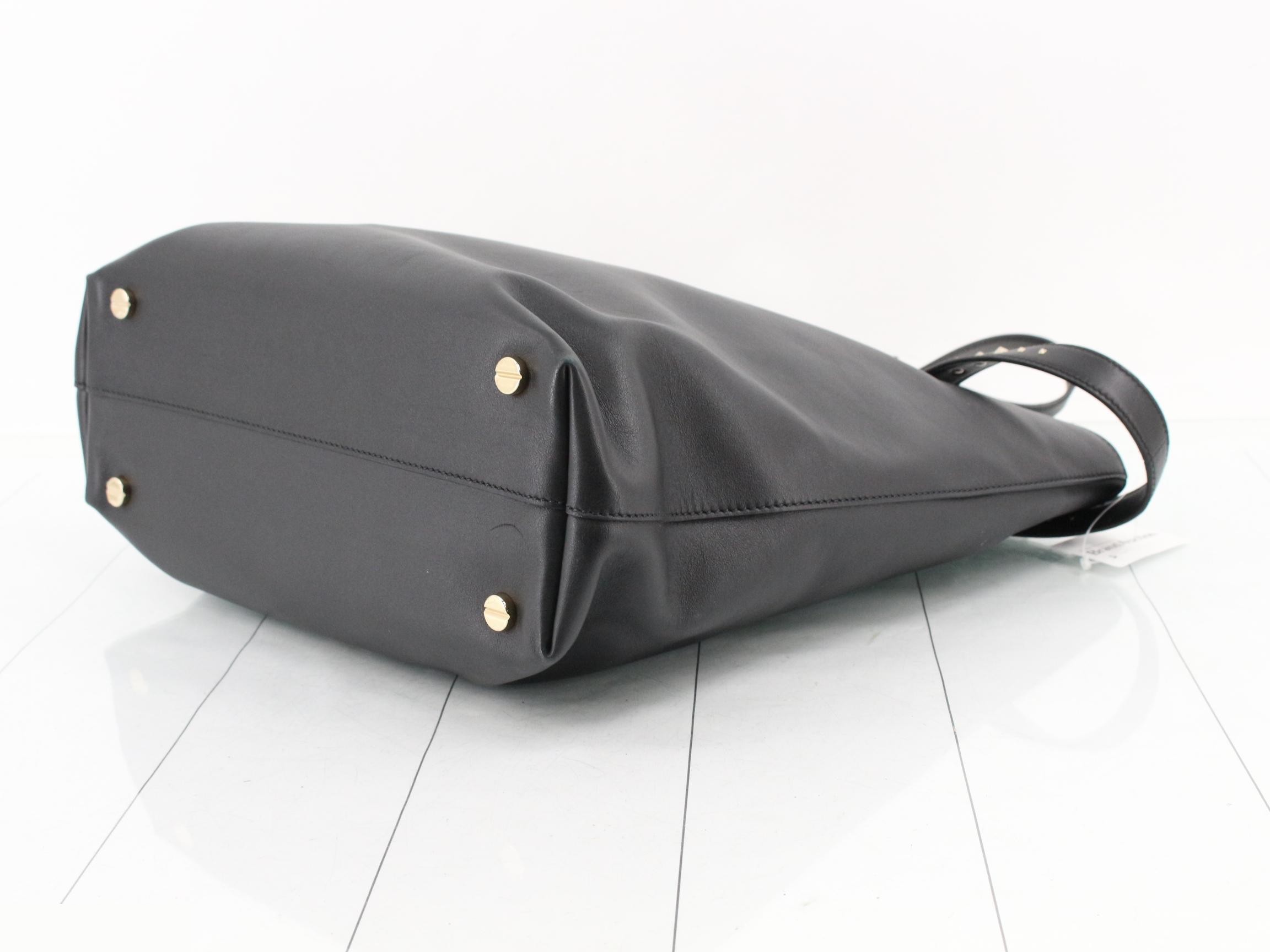 tote bag, leather, black — view 6