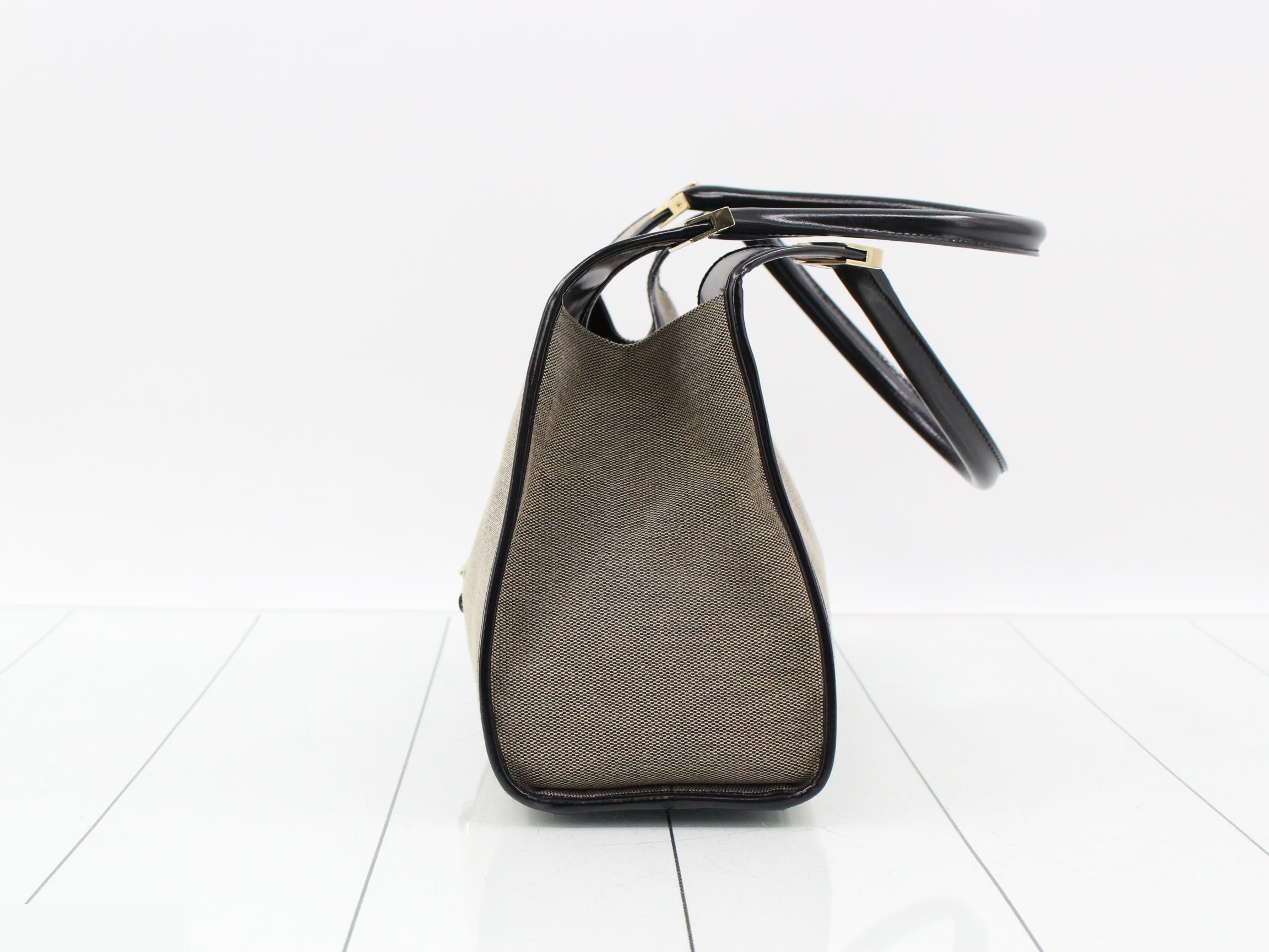 Jackie (Bag) Tote Bag, Canvas, Gray x Black — view 3