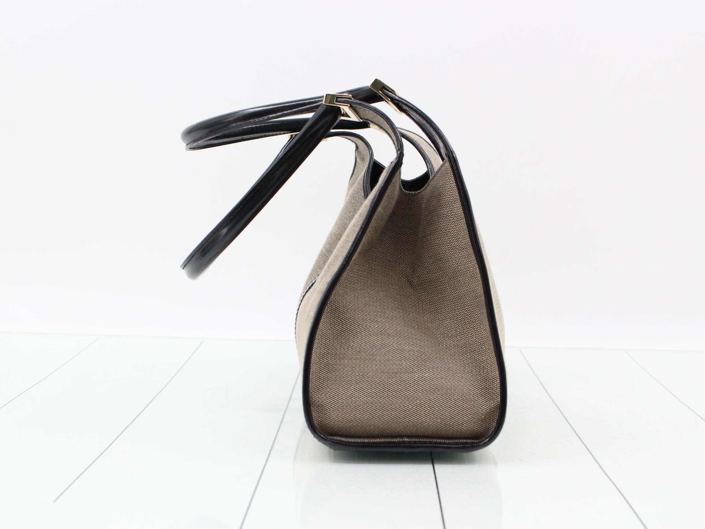 Jackie (Bag) Tote Bag, Canvas, Gray x Black — view 4