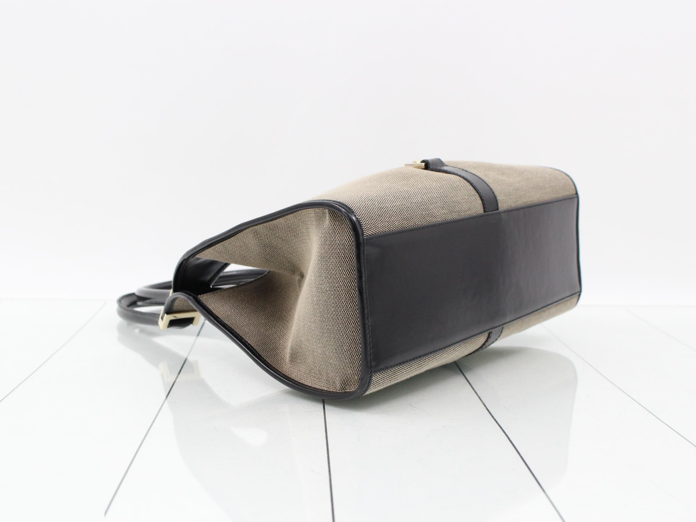 Jackie (Bag) Tote Bag, Canvas, Gray x Black — view 5