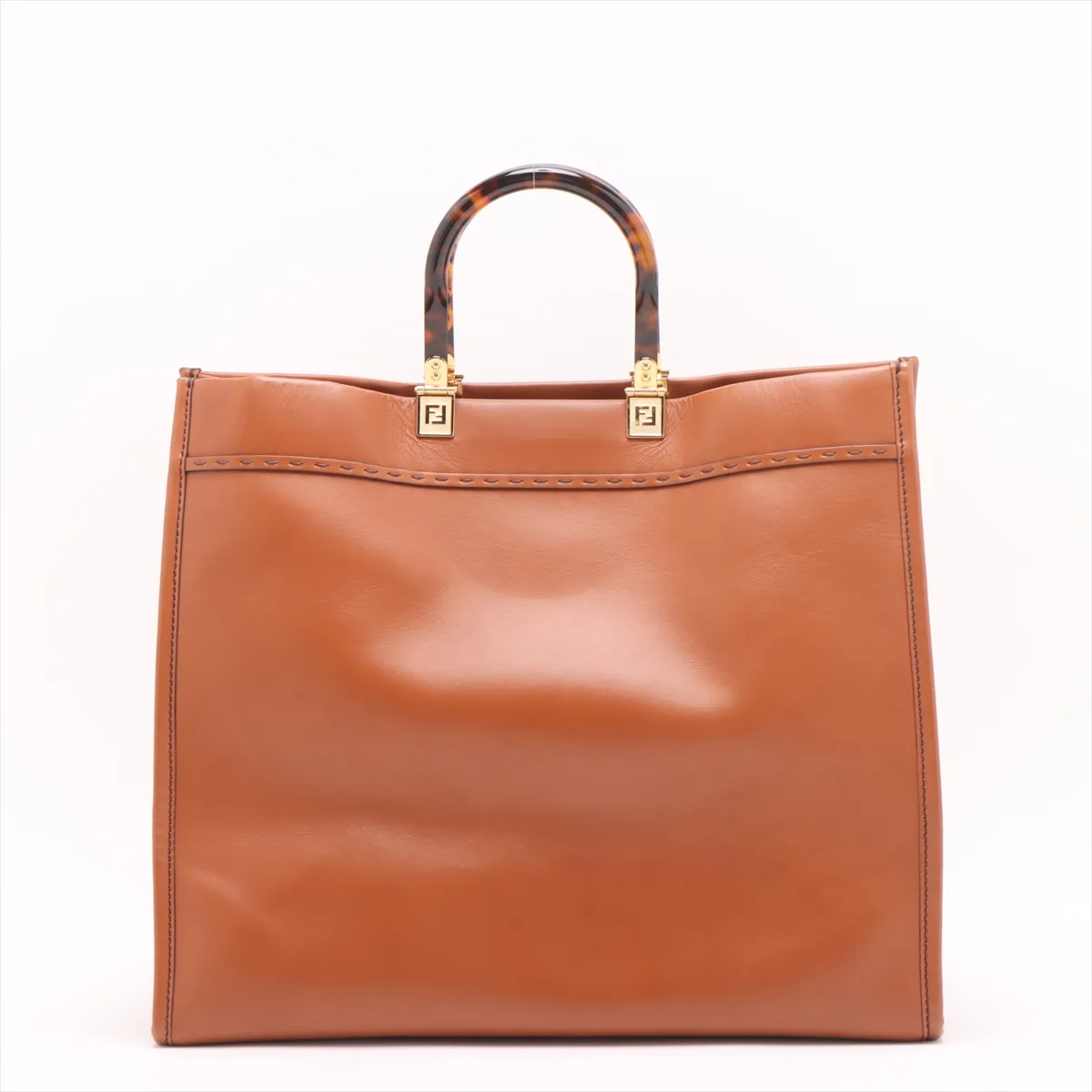 Sunshine Leather Tote Bag Brown 8BH372 — view 2