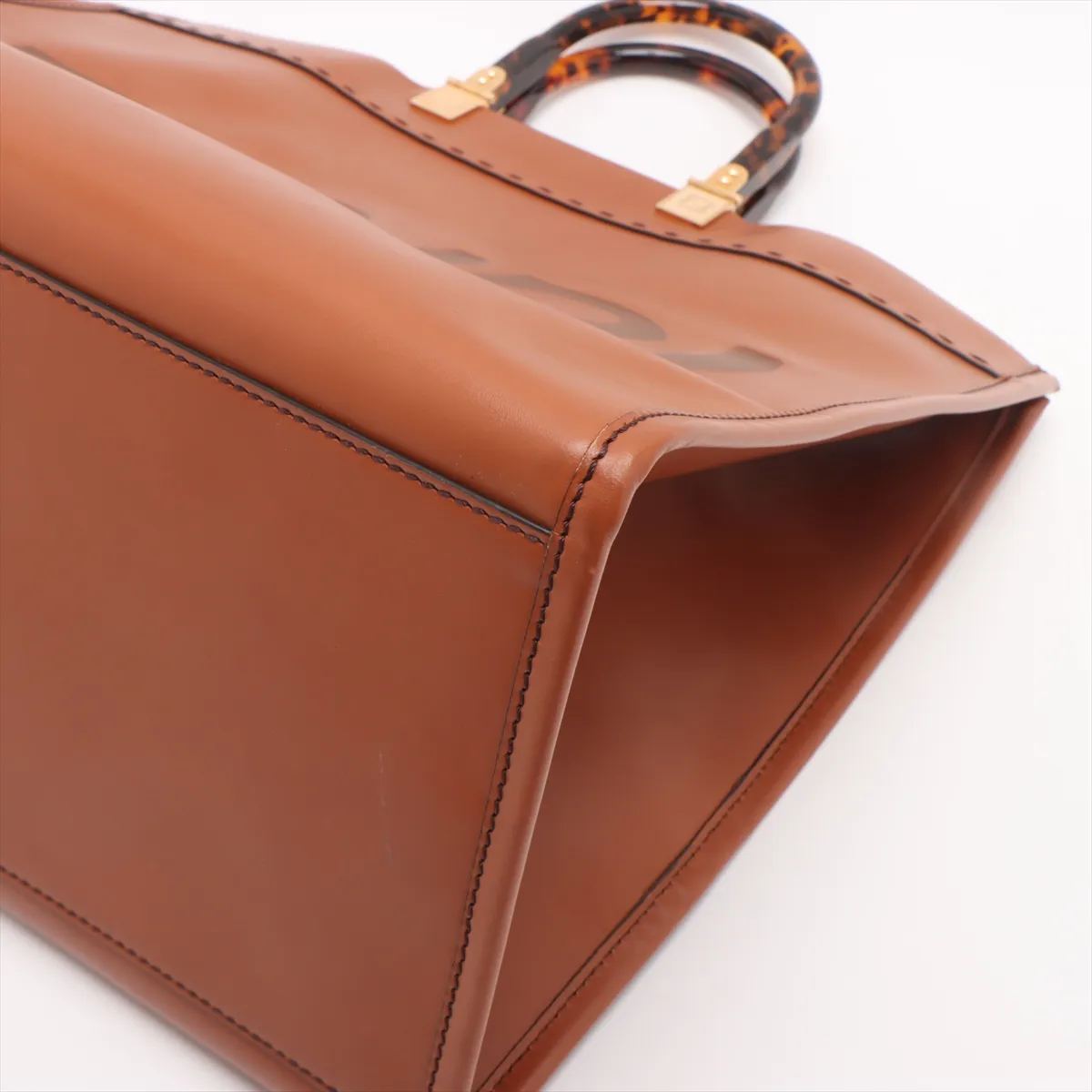 Sunshine Leather Tote Bag Brown 8BH372 — view 11