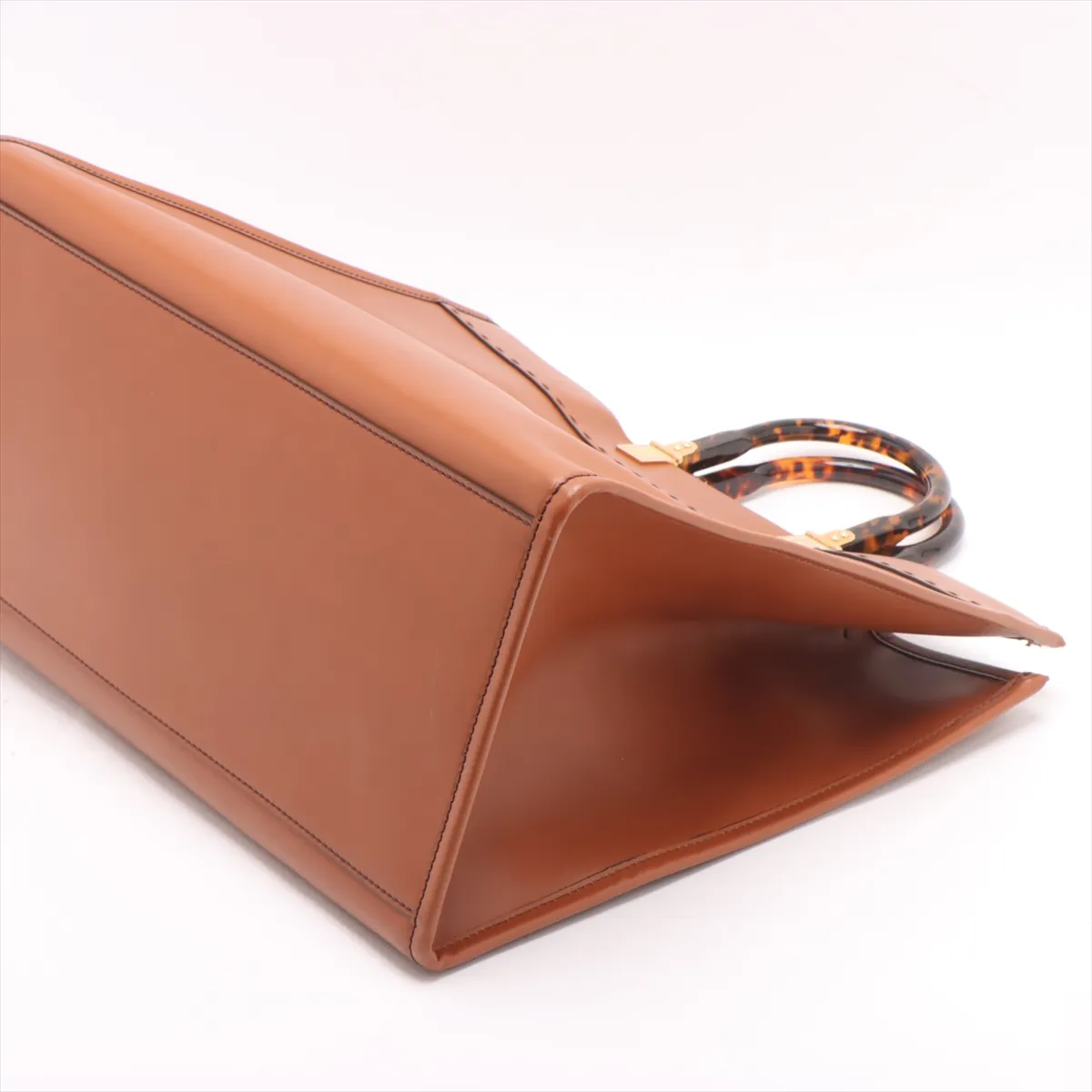 Sunshine Leather Tote Bag Brown 8BH372 — view 3