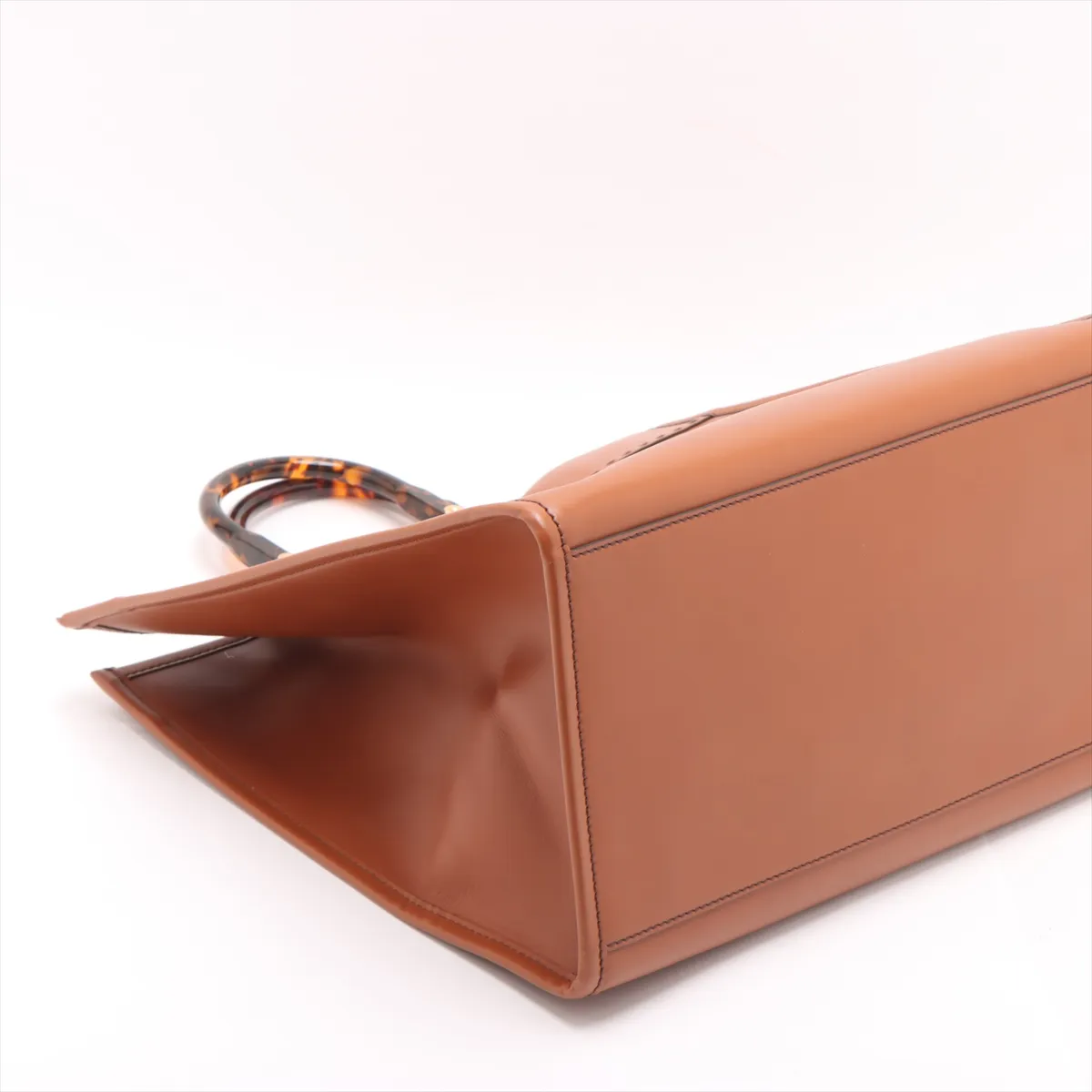 Sunshine Leather Tote Bag Brown 8BH372 — view 4