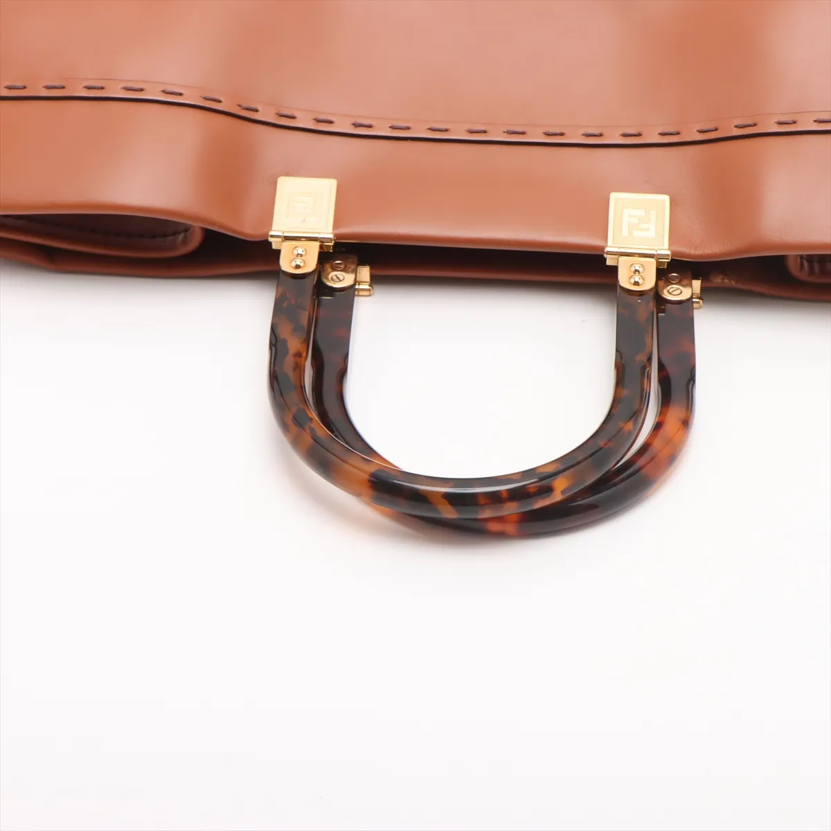 Sunshine Leather Tote Bag Brown 8BH372 — view 5