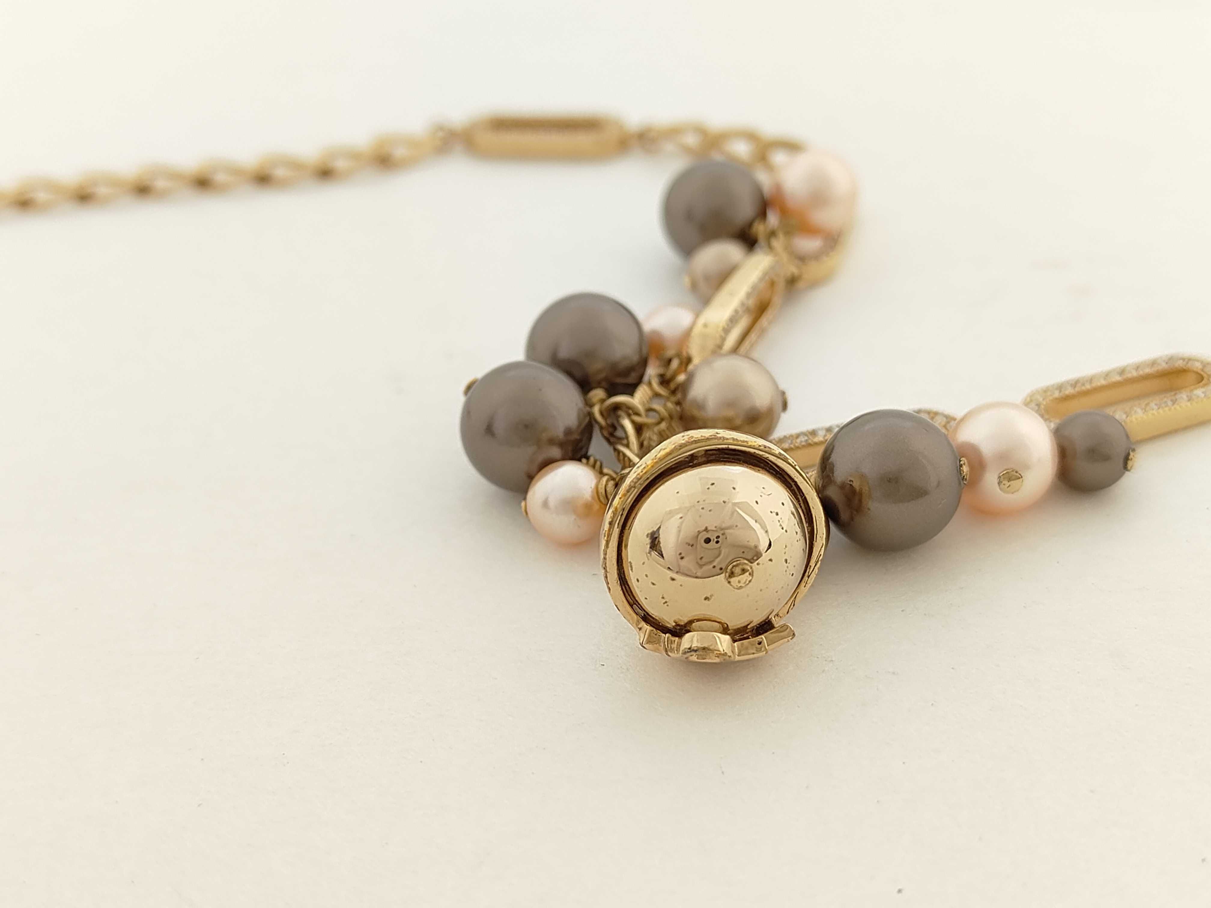rhinestone pearl gold 36.8g necklace — view 5