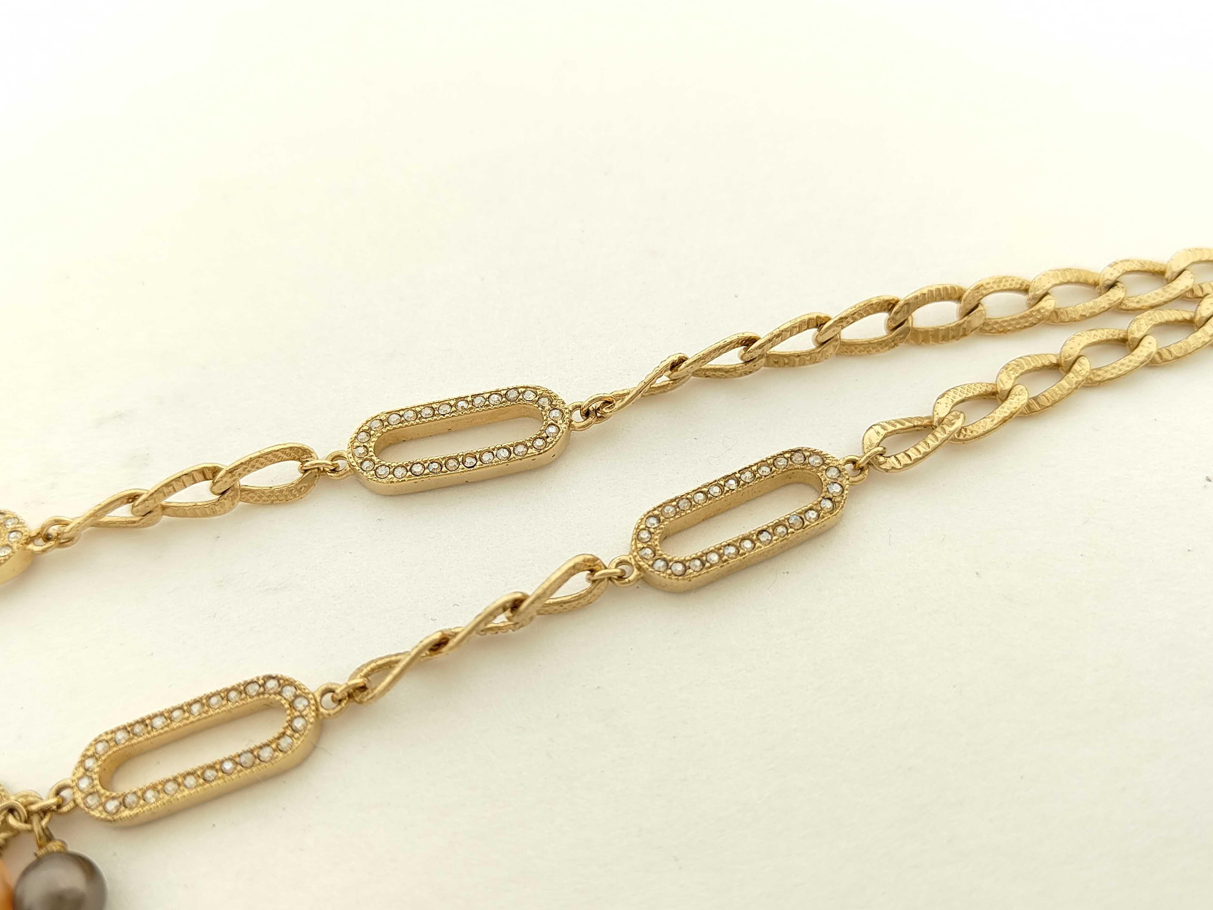 rhinestone pearl gold 36.8g necklace — view 10