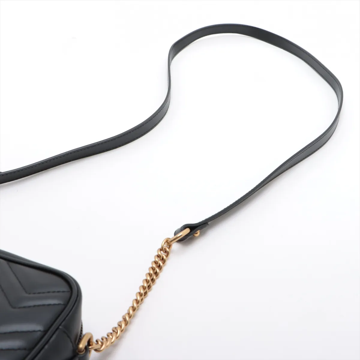 GG Marmont Leather Chain Shoulder Bag, Black, 448065 — view 5