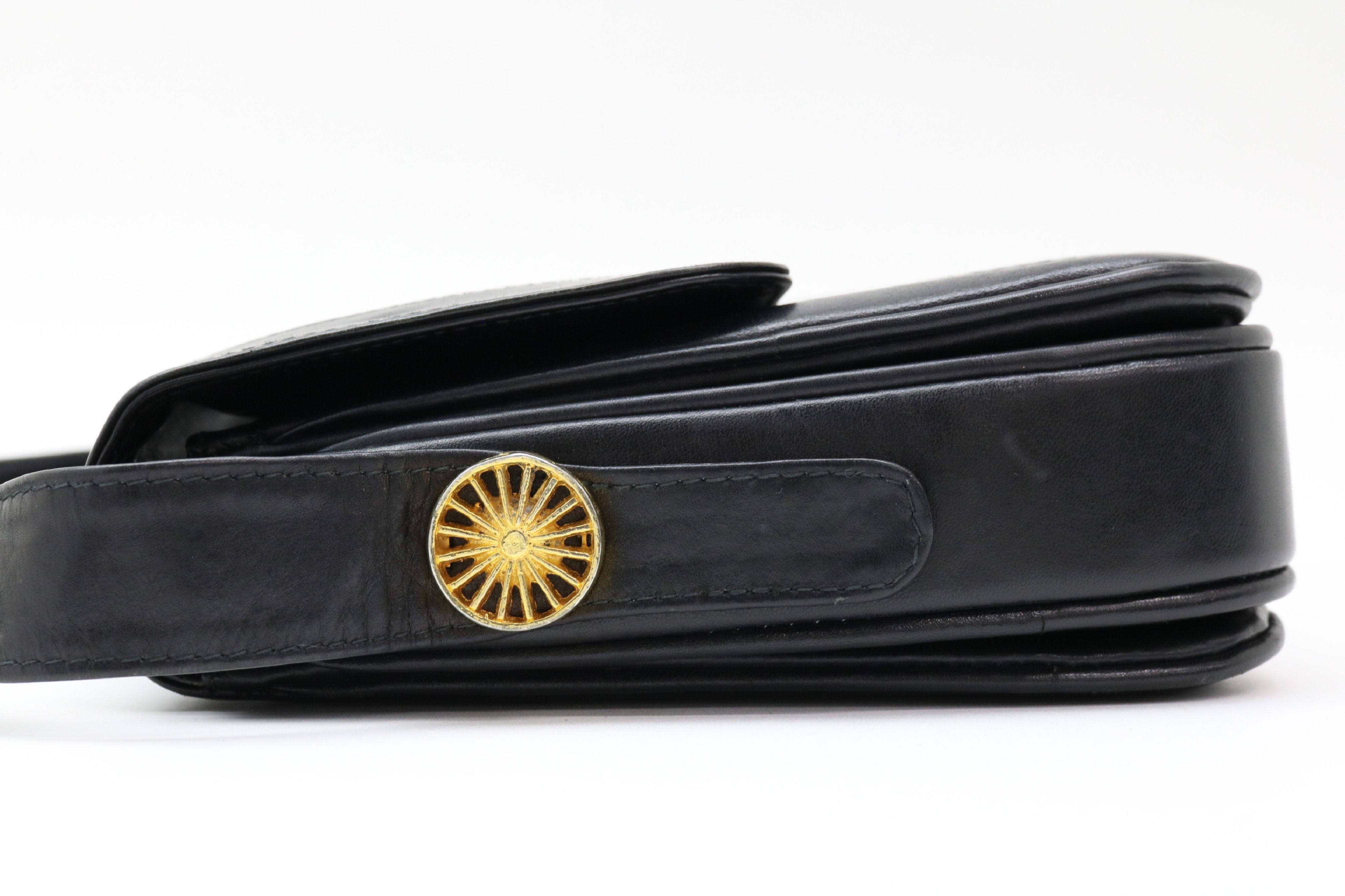 Leather Carriage Hardware Shoulder Bag — view 3
