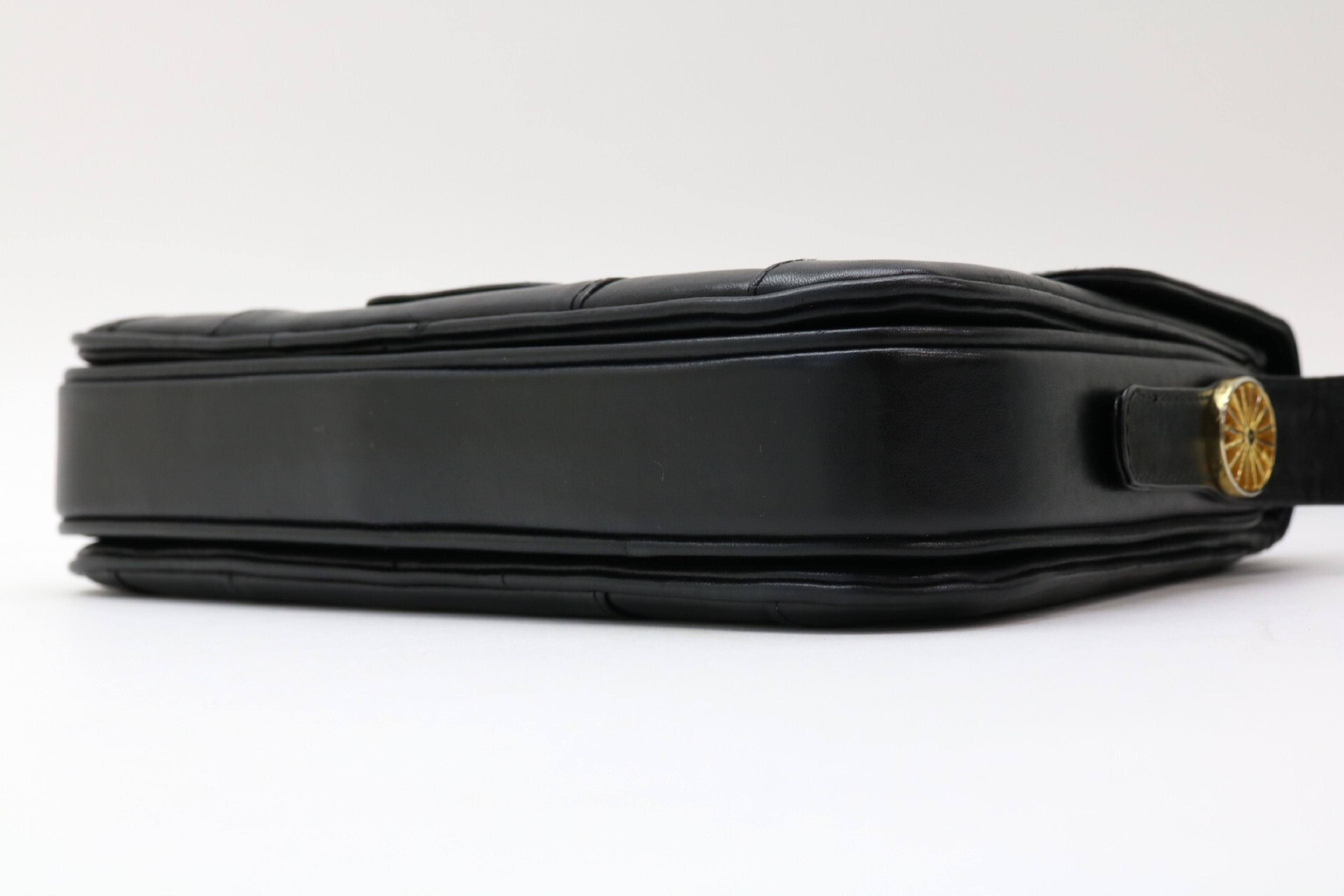 Leather Carriage Hardware Shoulder Bag — view 5