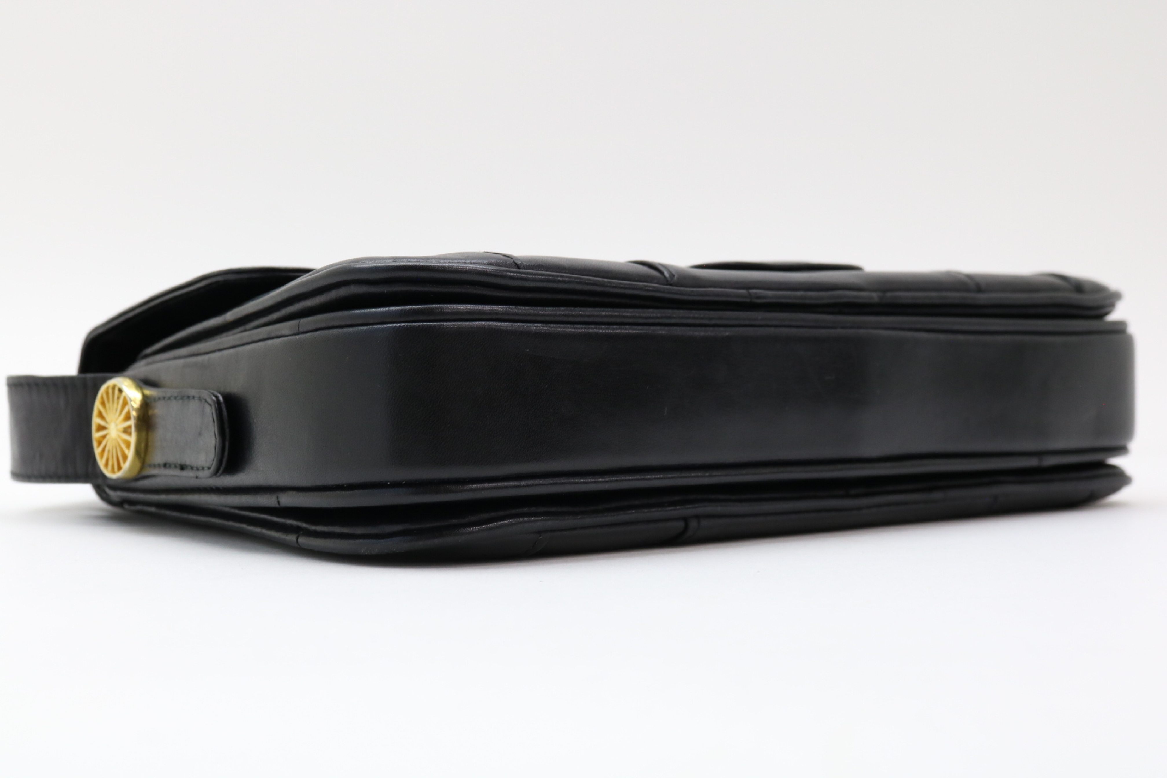 Leather Carriage Hardware Shoulder Bag — view 6