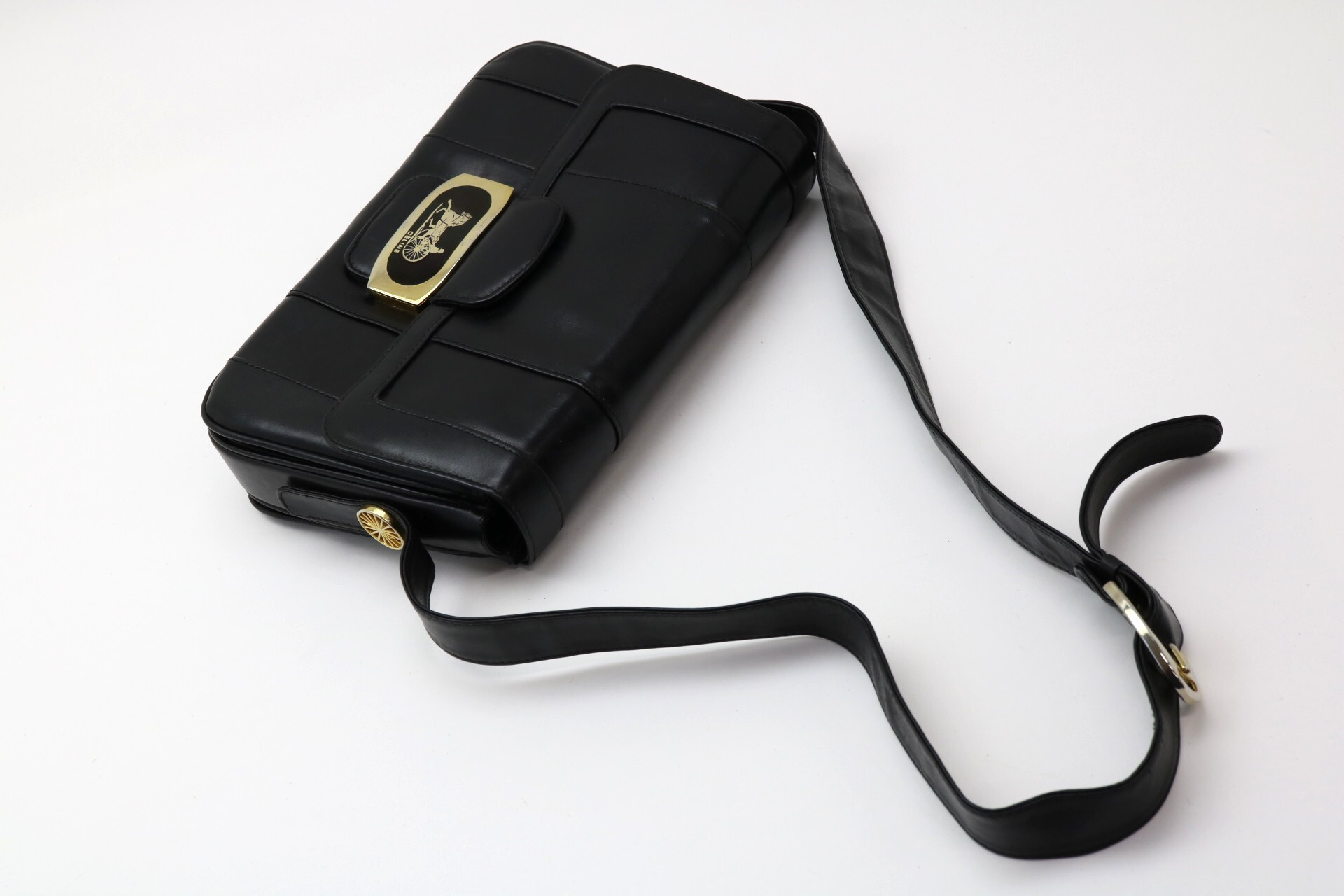 Leather Carriage Hardware Shoulder Bag — view 8