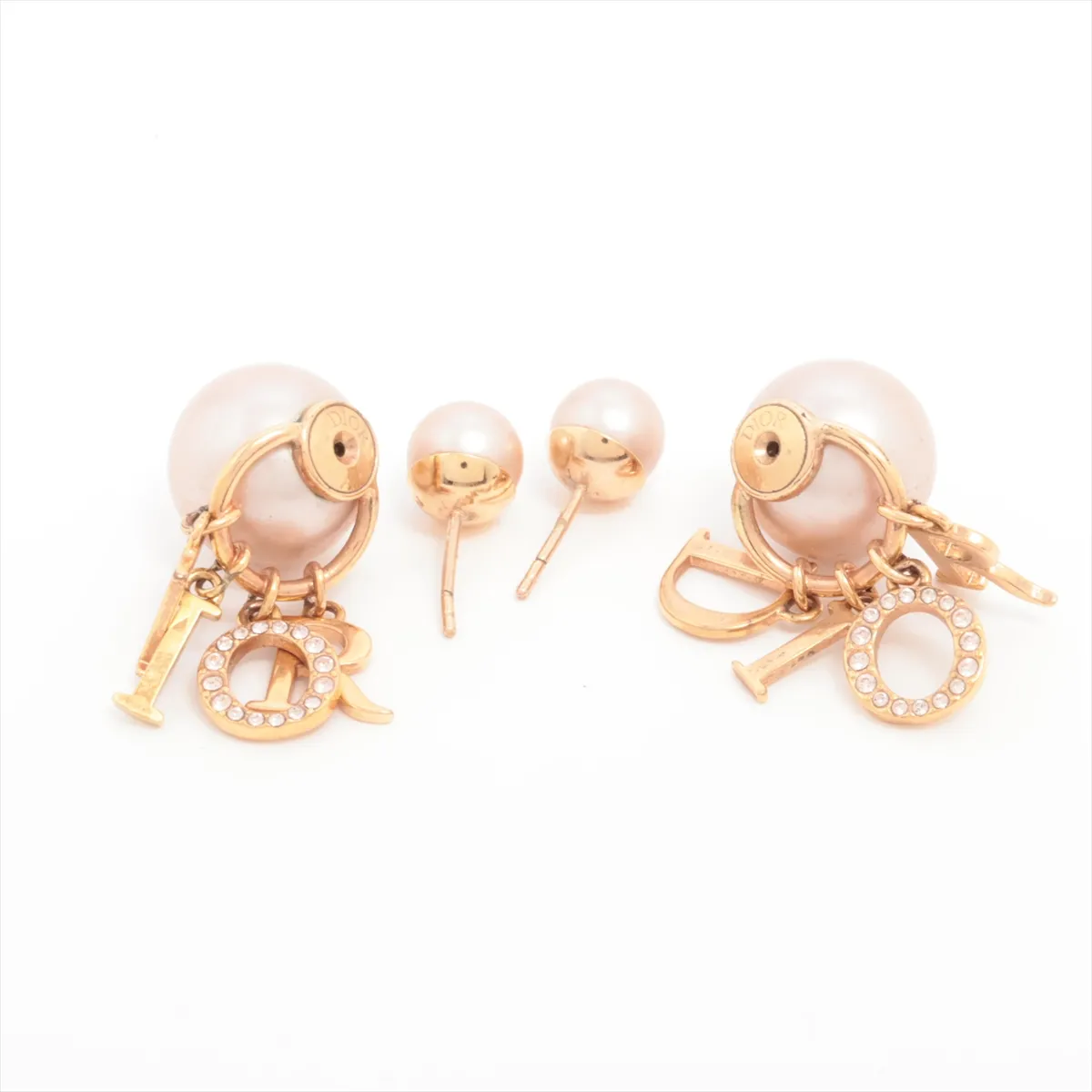 Tribales Dior Tribal Earrings (for both ears) GP x Fake Pearl Gold x Pink — view 4