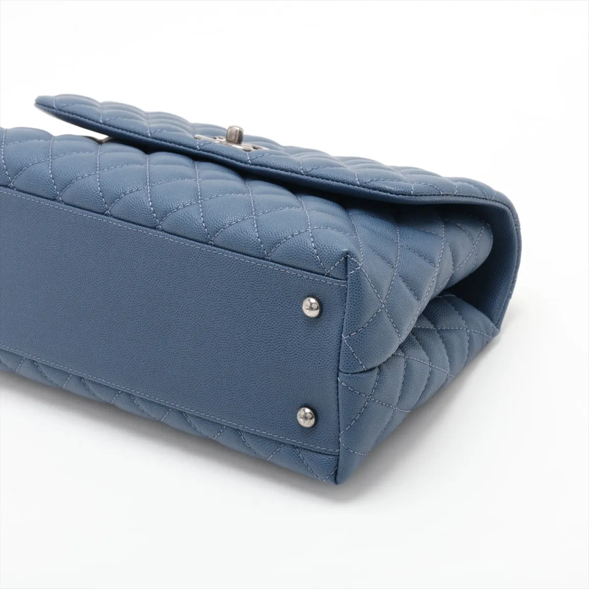 [Individually packaged] Chanel Coco Handle 29 S Caviar Skin 2-Way Handbag, Blue, Gunmetal Hardware, 23494058, Serial Number 23, A92991 — view 3