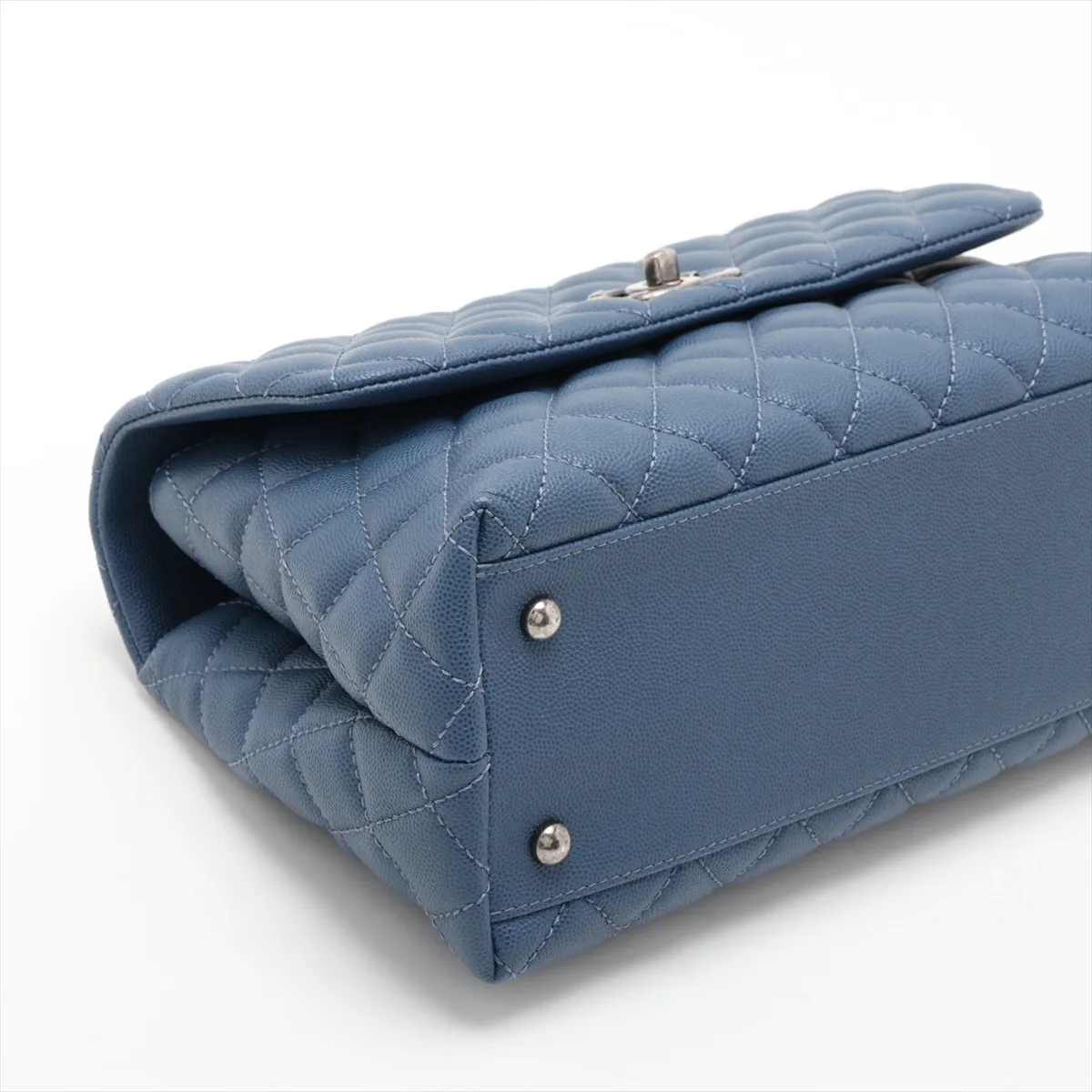 [Individually packaged] Chanel Coco Handle 29 S Caviar Skin 2-Way Handbag, Blue, Gunmetal Hardware, 23494058, Serial Number 23, A92991 — view 4