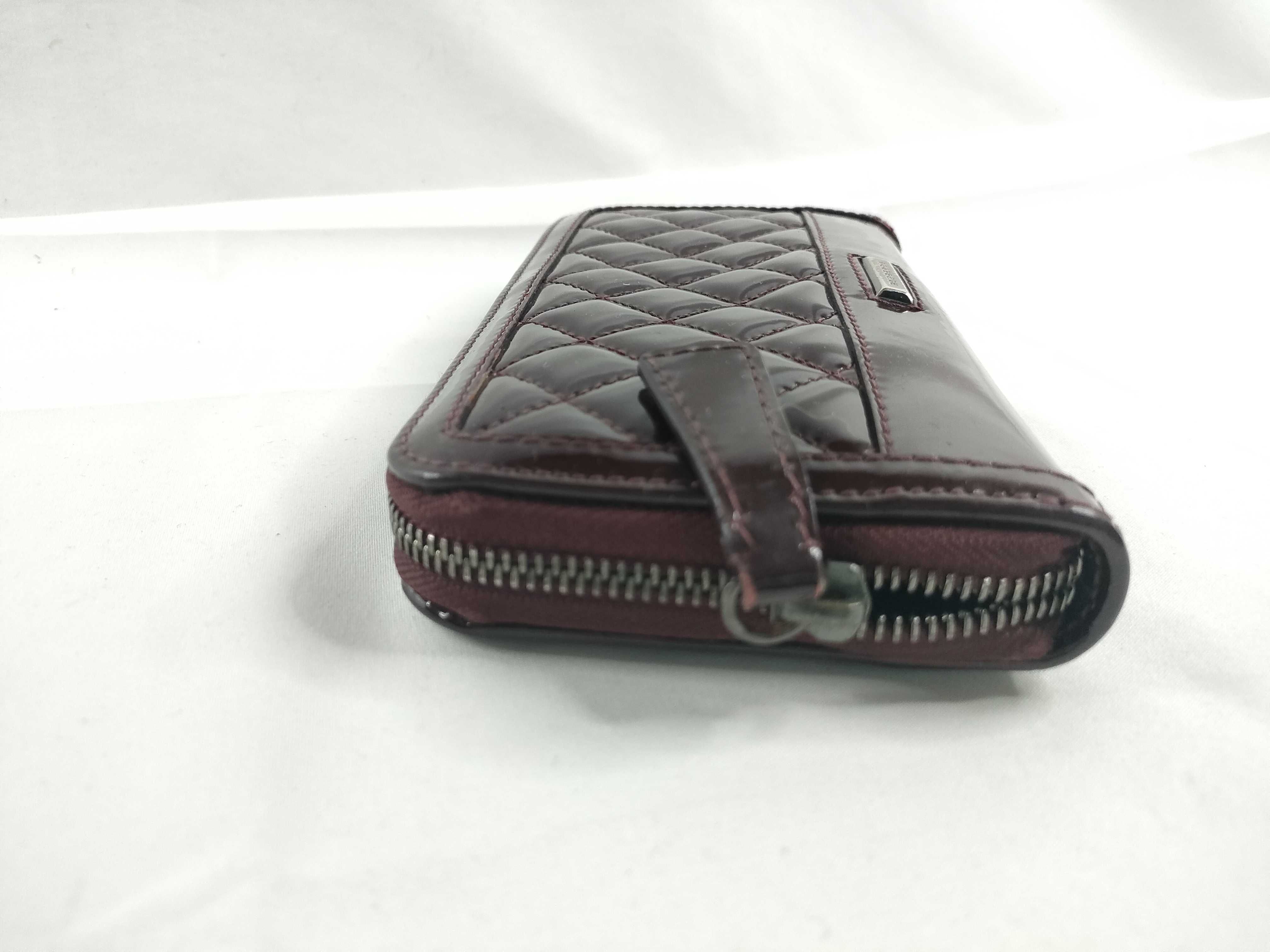 patent leather round zipper long wallet — view 5