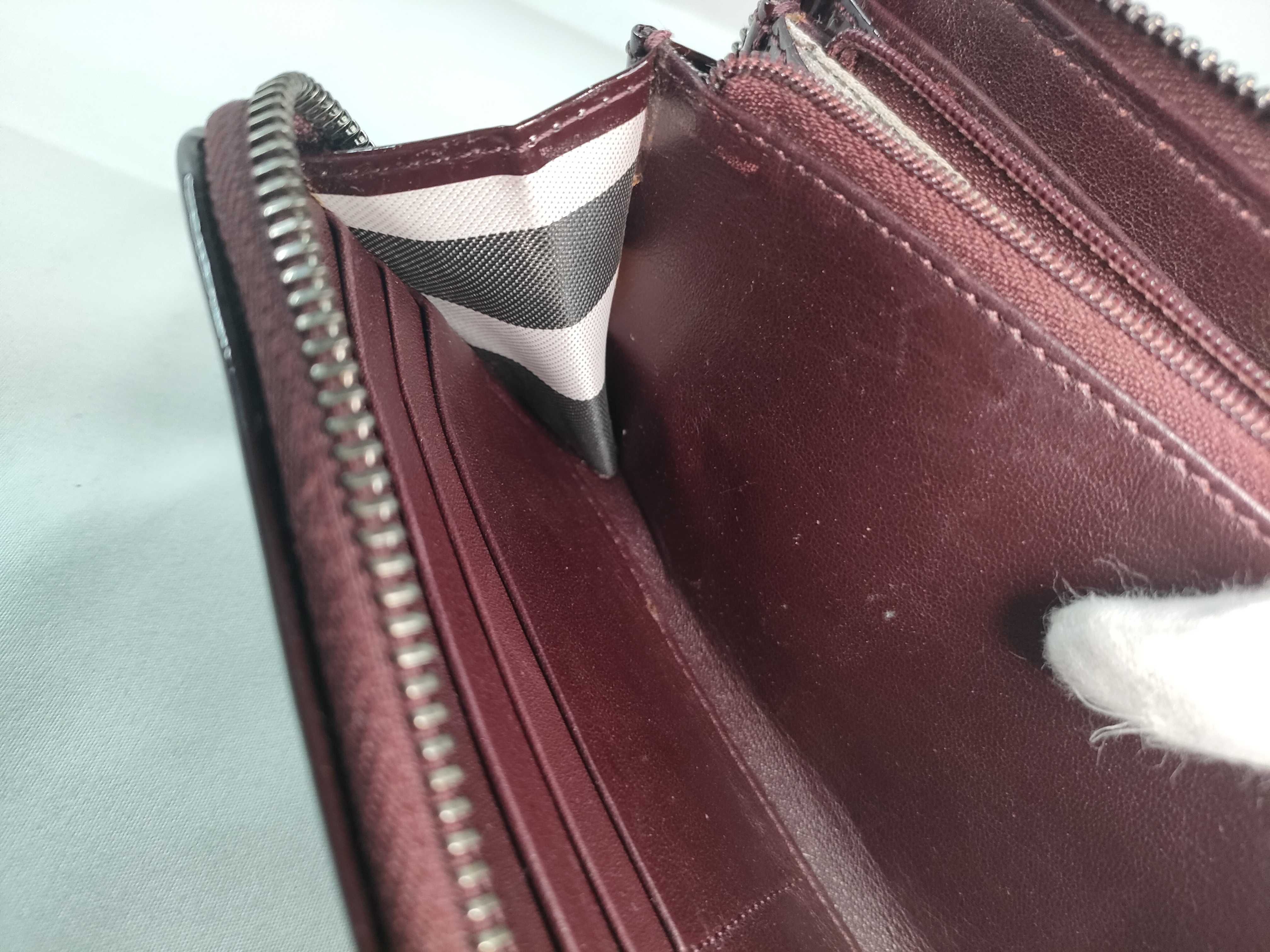 patent leather round zipper long wallet — view 9