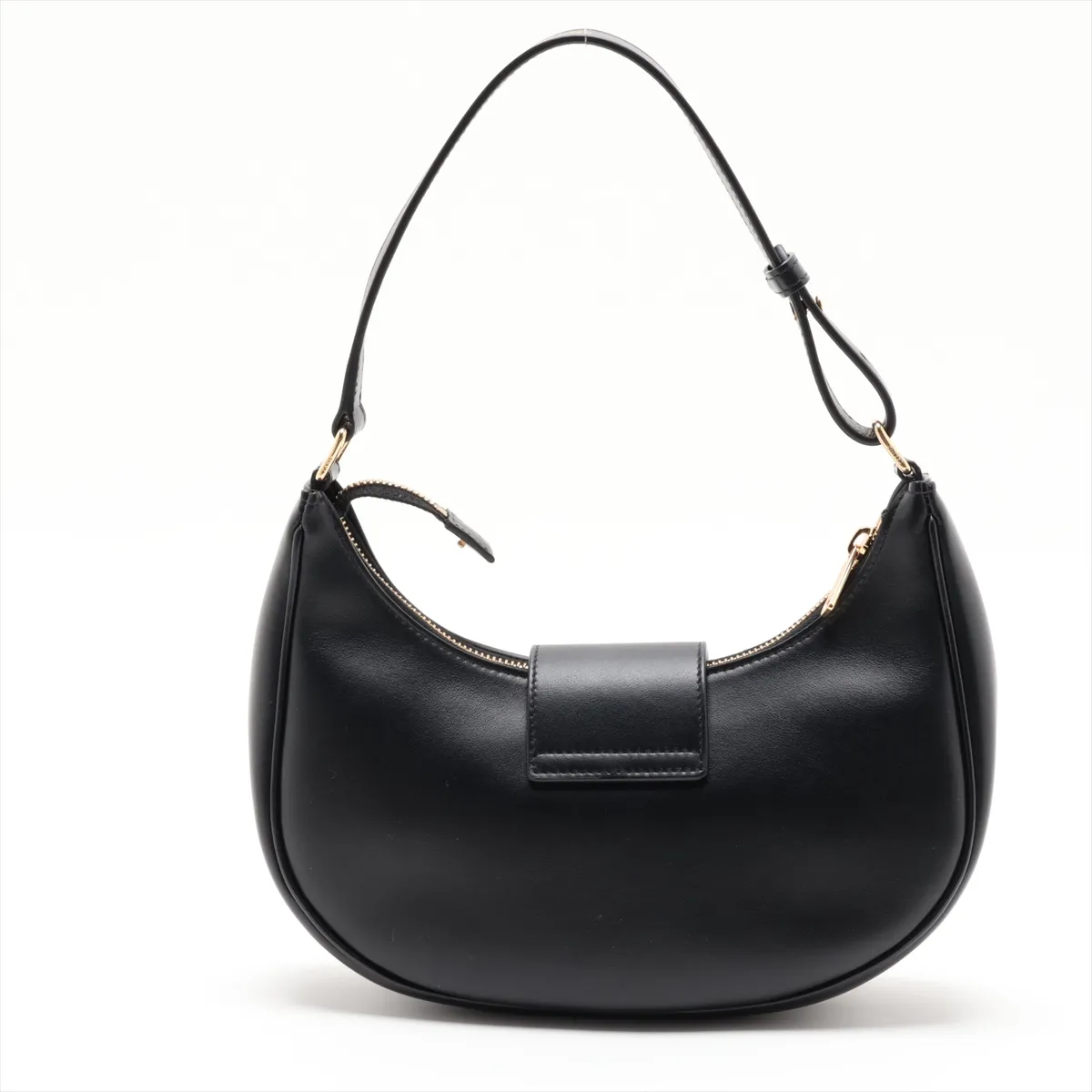 Triomphe Ava Leather Shoulder Bag, Black — view 2
