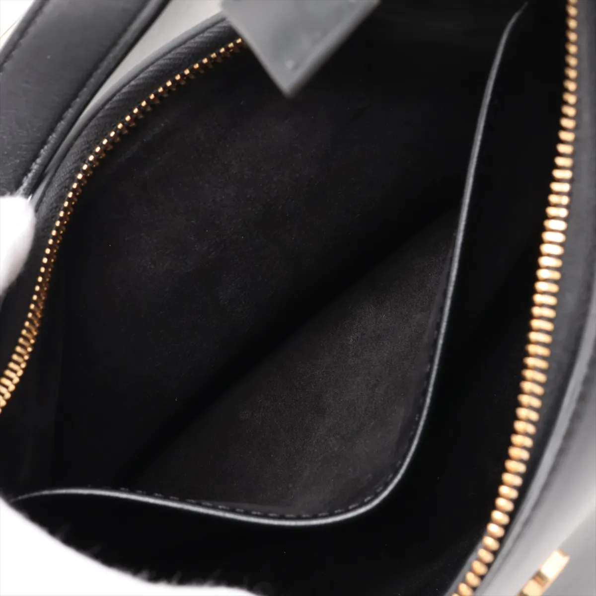 Triomphe Ava Leather Shoulder Bag, Black — view 9