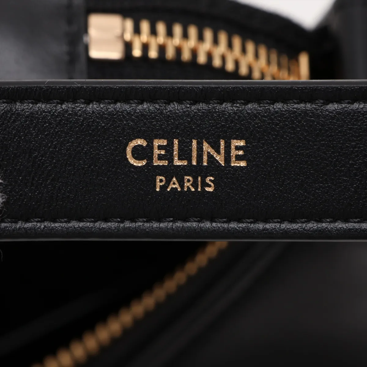 Triomphe Ava Leather Shoulder Bag, Black — view 10