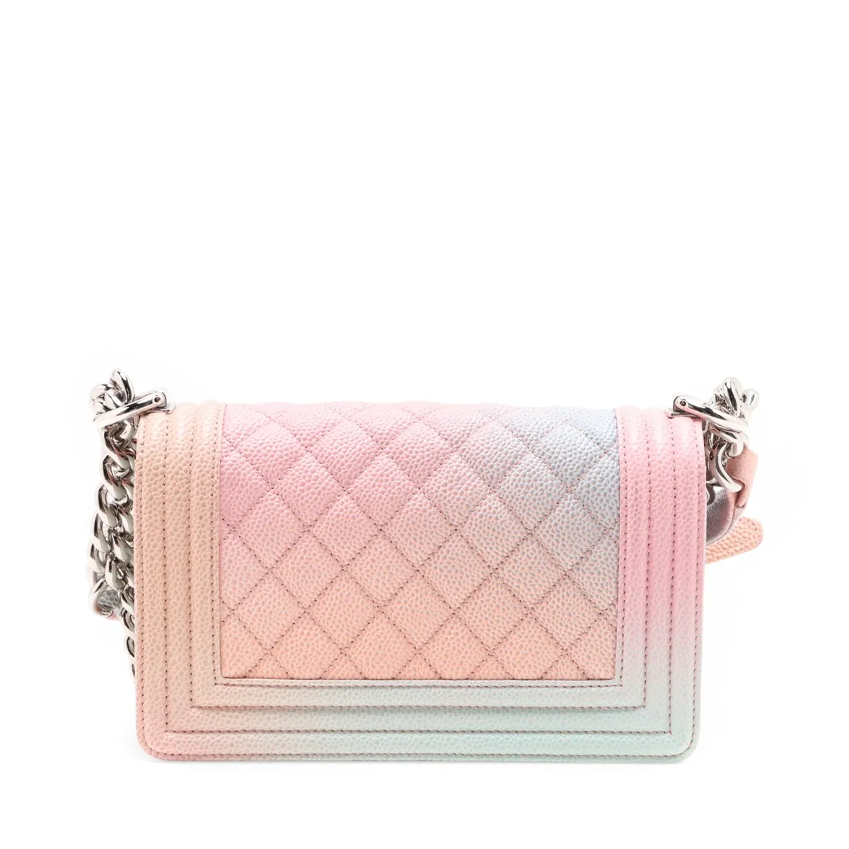 Boy Chanel 20 Small Caviar Skin Chain Shoulder Bag, Multicolor, Silver Hardware, 25372822, Serial Number 25-series, A67085 — view 2